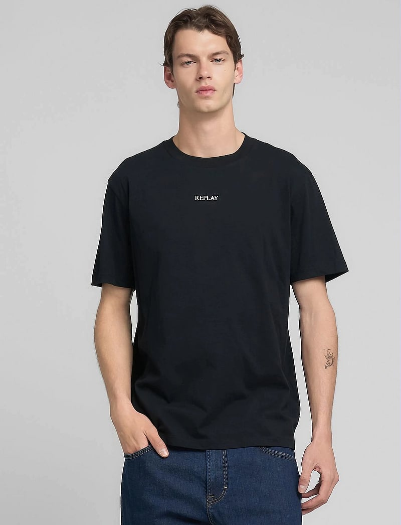 Replay - T-Shirt REGULAR Replay Basics - kurzärmelig - black - 5