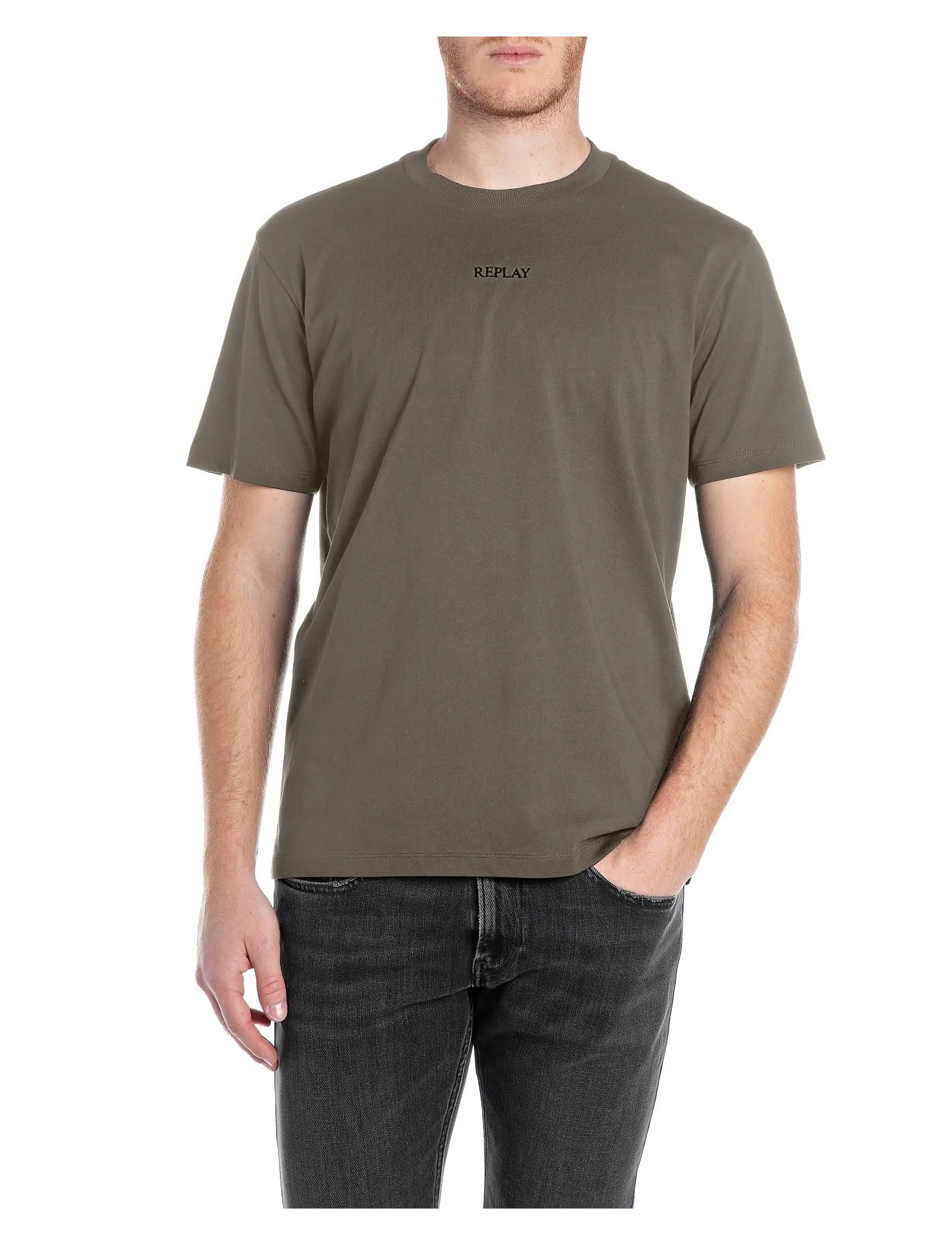 REPLAY T-Shirt Regular Replay Basics Grün - XXL - Herren