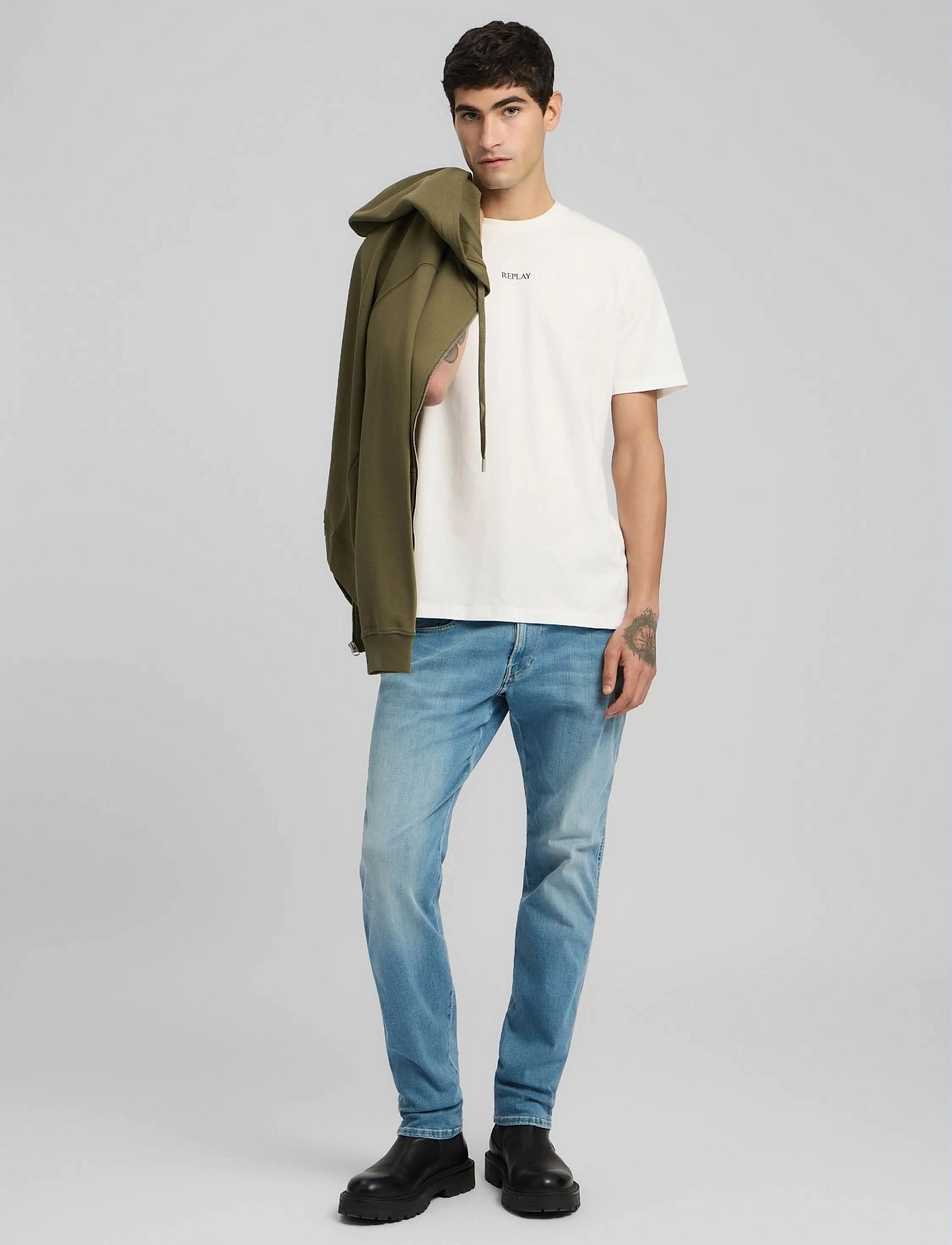 Replay - T-Shirt REGULAR Replay Basics - stutterma bolir - white - 4