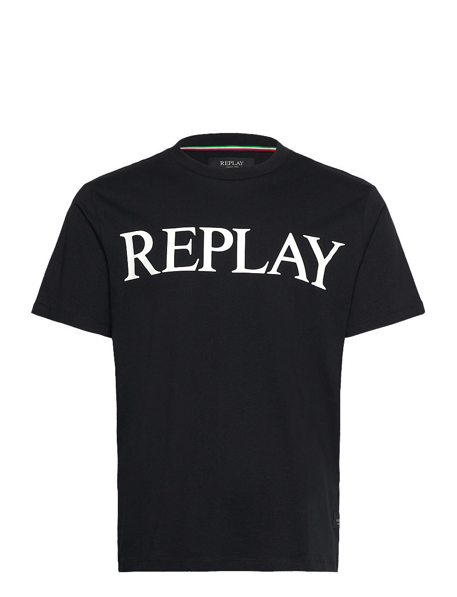 Replay - T-Shirt REGULAR Replay Basics - kortärmade t-shirts - black - 1
