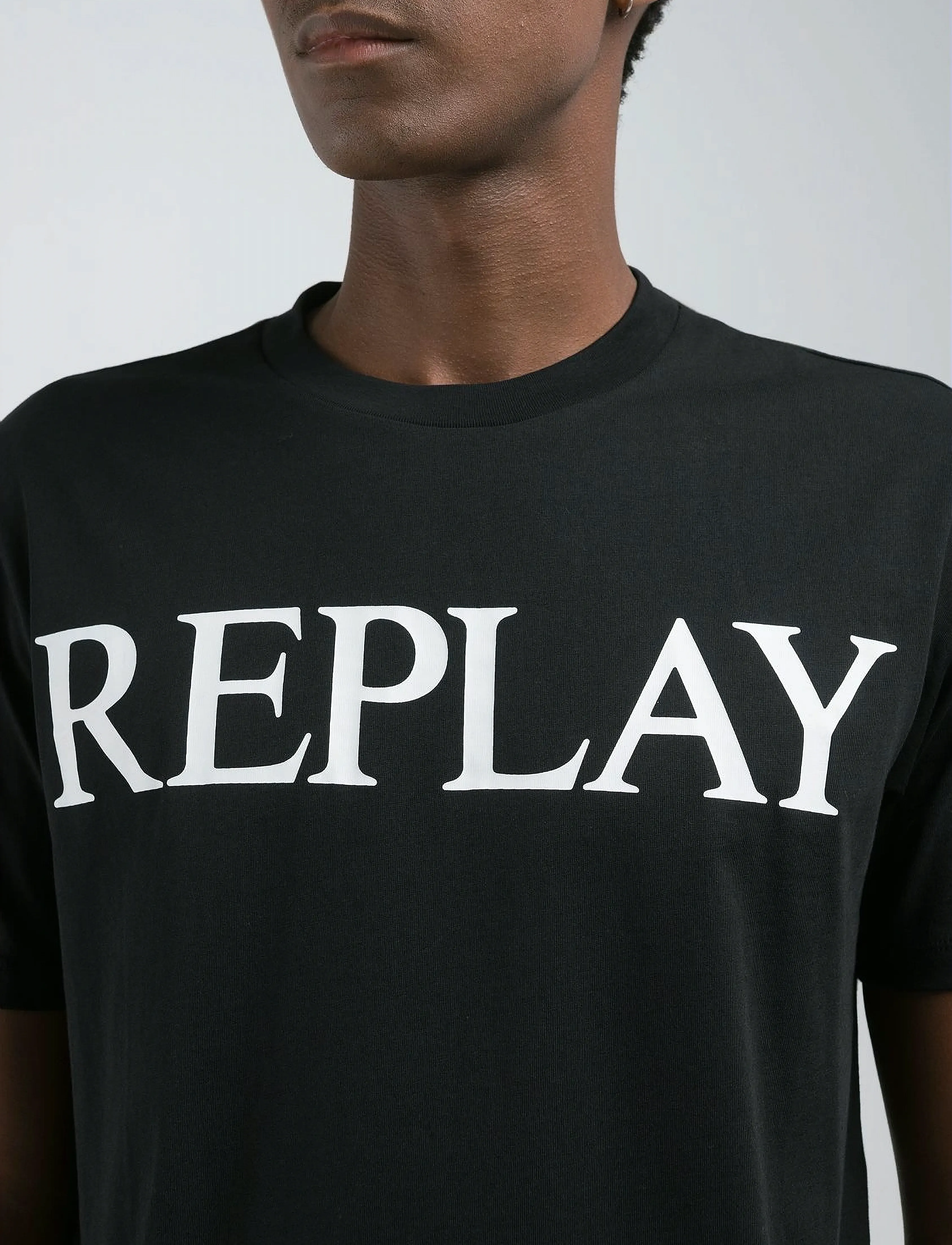 Replay - T-Shirt REGULAR Replay Basics - short-sleeved t-shirts - black - 3