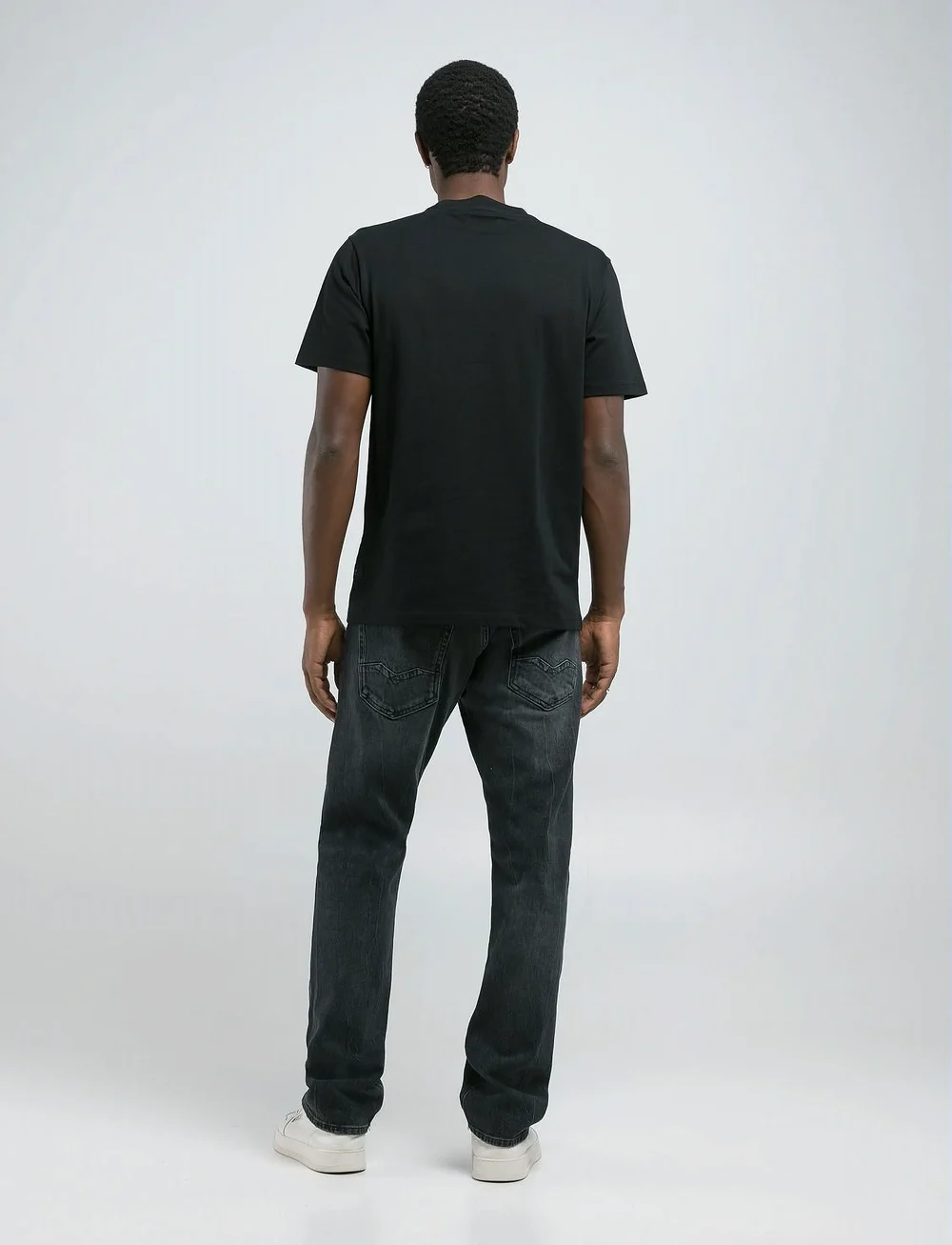 Replay - T-Shirt REGULAR Replay Basics - kortärmade t-shirts - black - 4