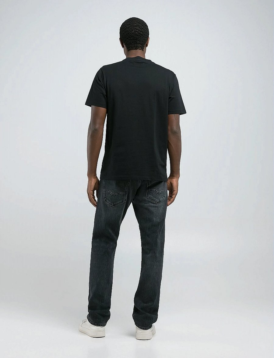 Replay - T-Shirt REGULAR Replay Basics - kortärmade t-shirts - black - 4