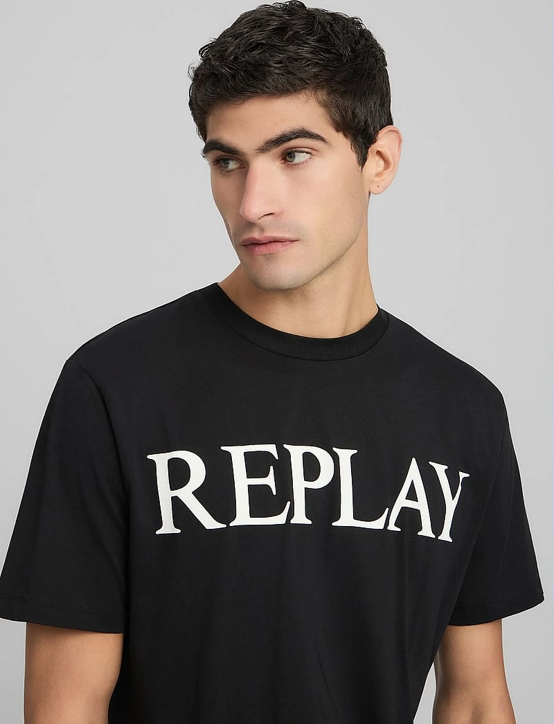 Replay - T-Shirt REGULAR Replay Basics - kortærmede t-shirts - black - 5