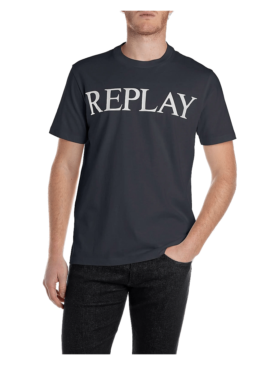 Replay - T-Shirt REGULAR Replay Basics - t-shirts à manches courtes - blue - 0