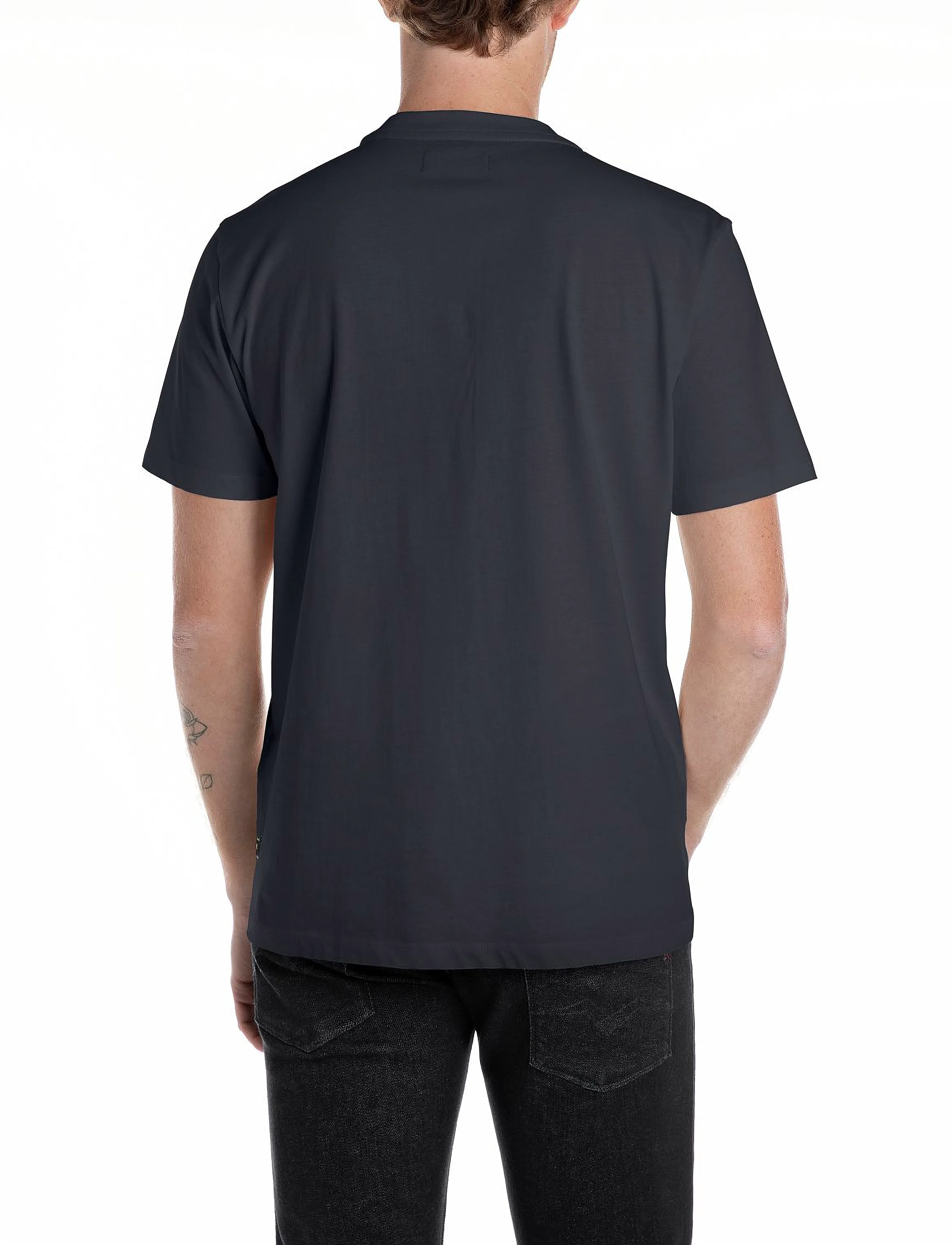 Replay - T-Shirt REGULAR Replay Basics - laveste priser - blue - 1