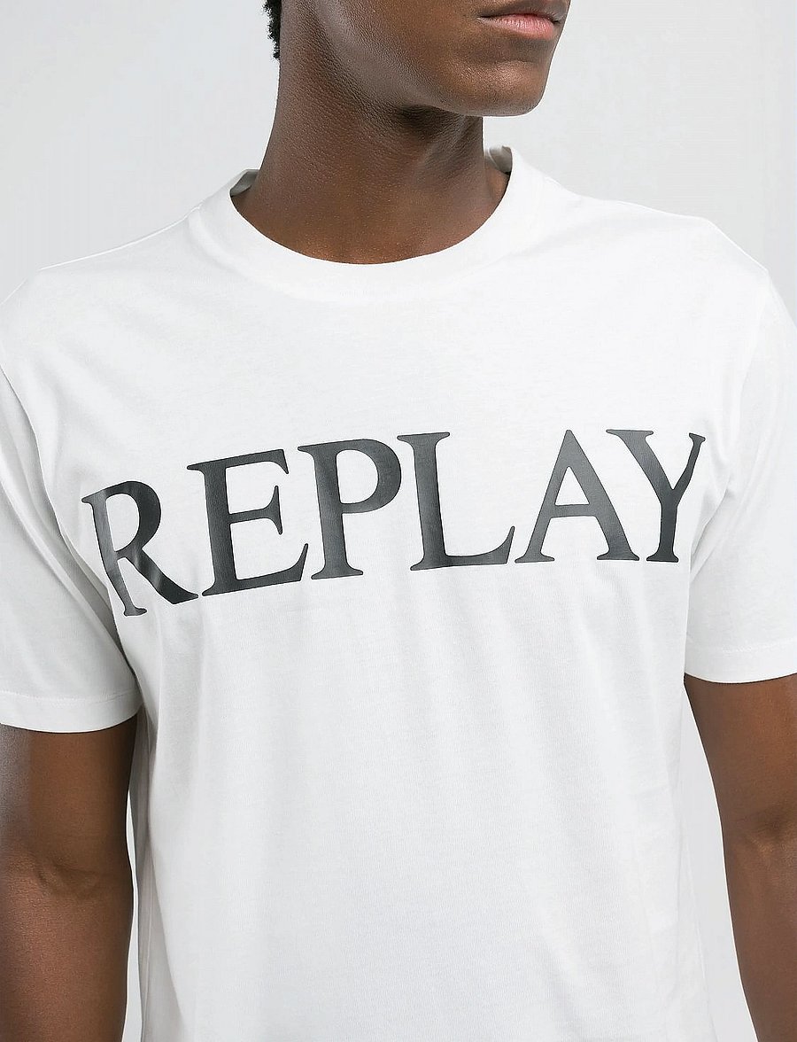 Replay - T-Shirt REGULAR Replay Basics - kortärmade t-shirts - white - 3