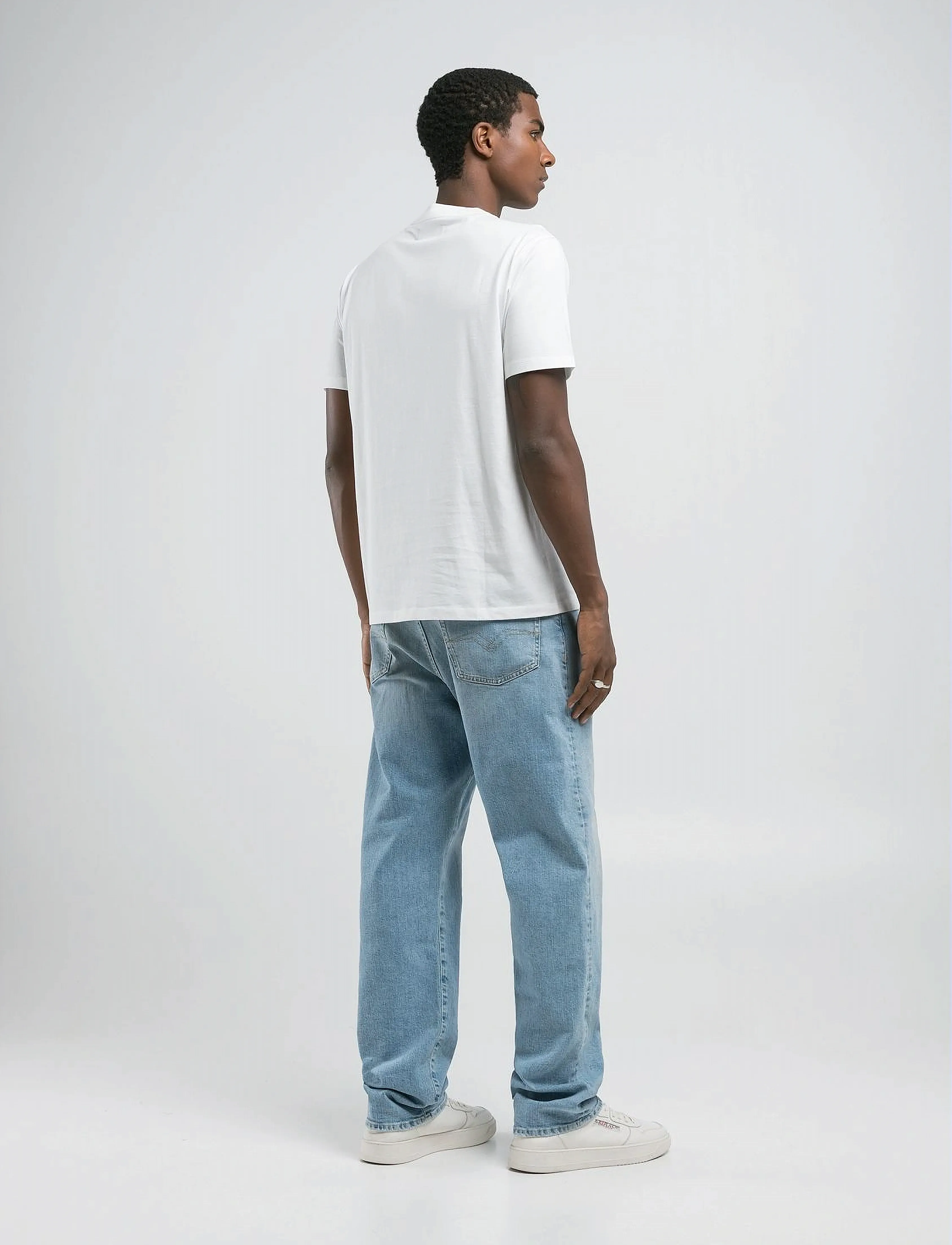 Replay - T-Shirt REGULAR Replay Basics - kortärmade t-shirts - white - 4