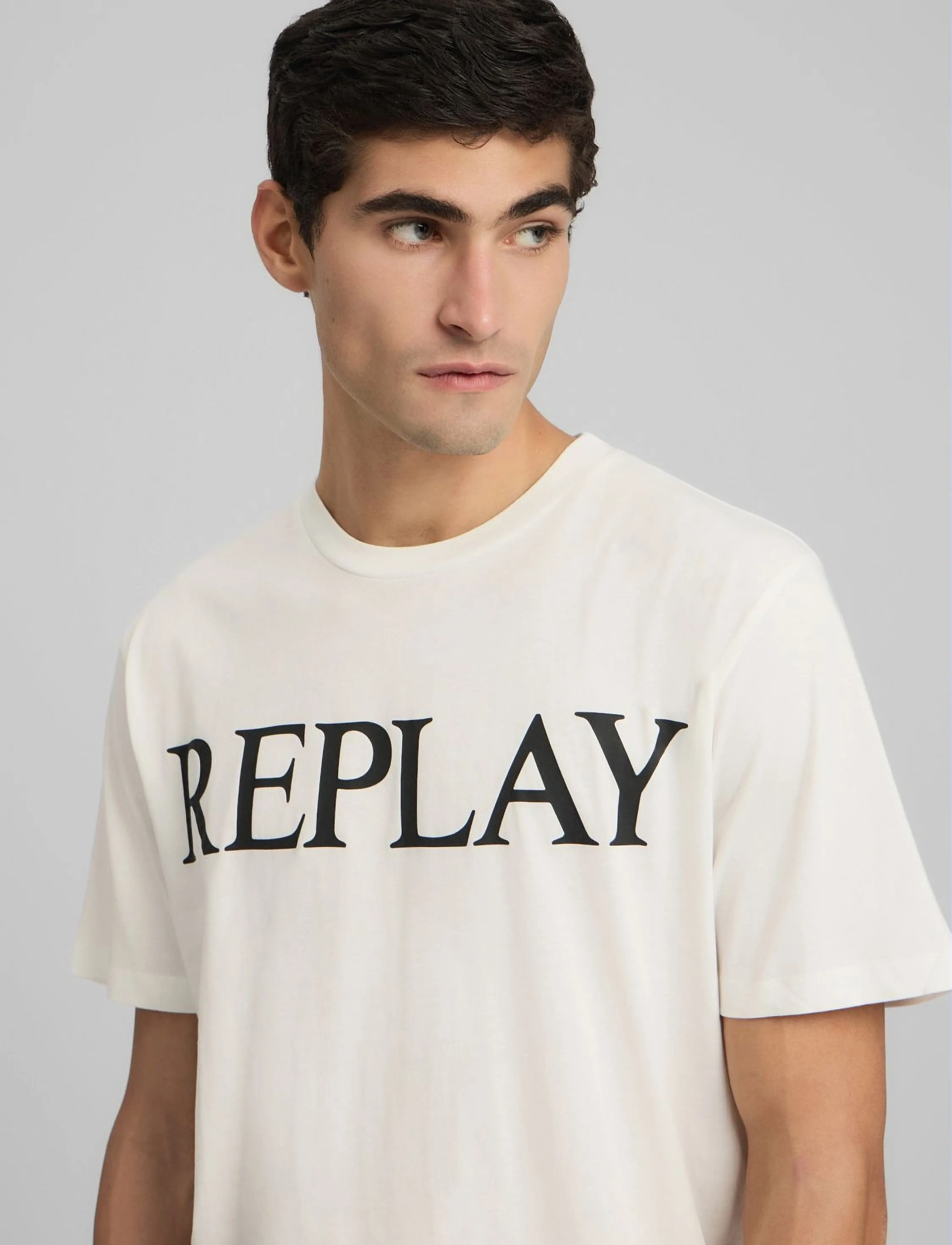 Replay - T-Shirt REGULAR Replay Basics - kortärmade t-shirts - white - 5