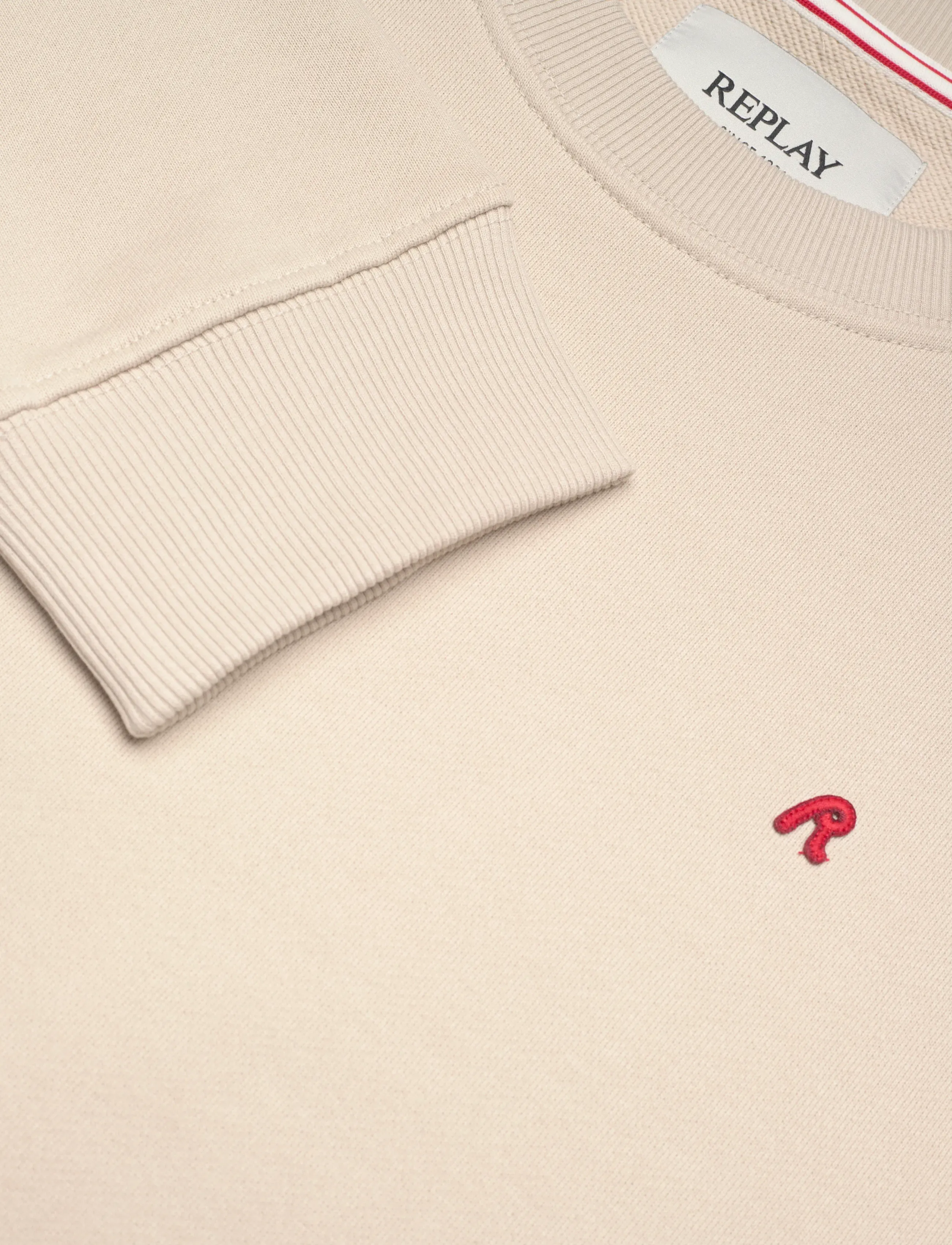 Replay - Jumper REGULAR RED LOGO - sweatshirts - beige - 4