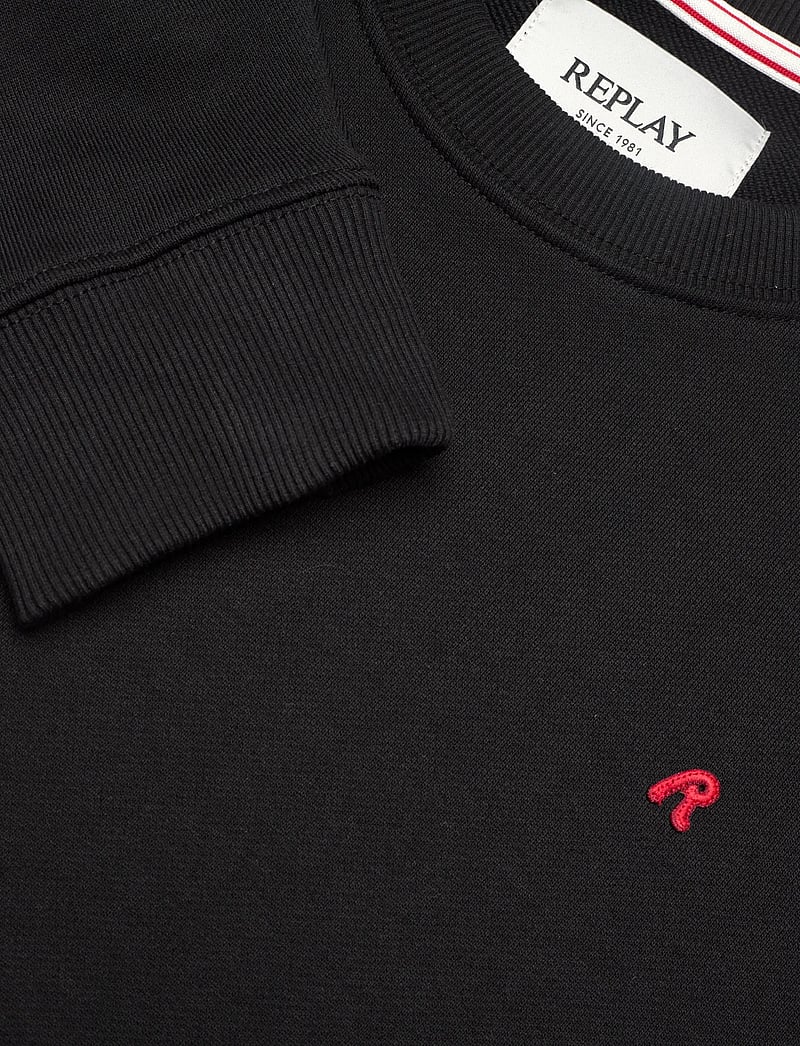 Replay - Jumper REGULAR RED LOGO - sweatshirts - black - 4