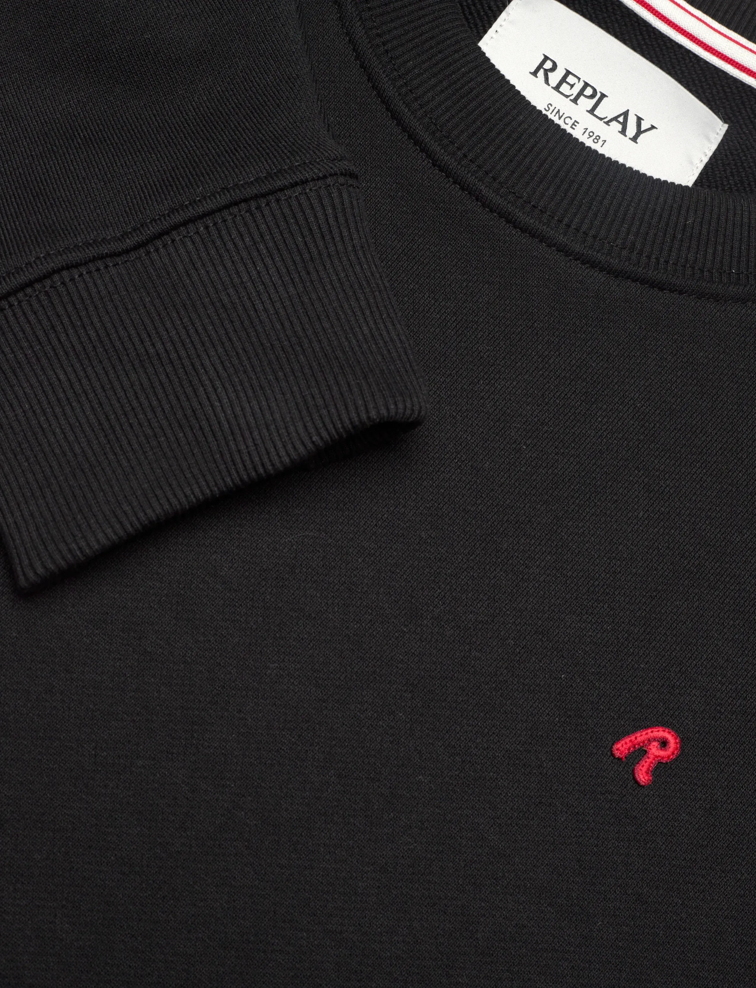 Replay - Jumper REGULAR RED LOGO - sweatshirts - black - 4