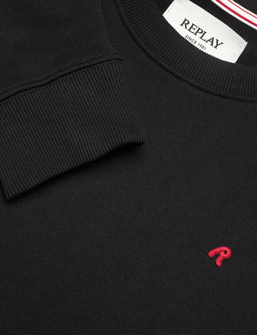 Replay - Jumper REGULAR RED LOGO - sweatshirts - black - 4