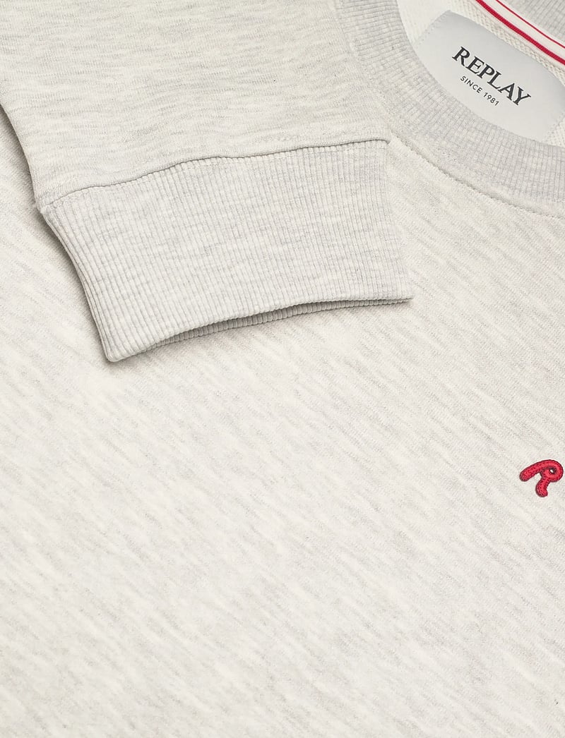 Replay - Jumper REGULAR RED LOGO - sweatshirts - grey - 4