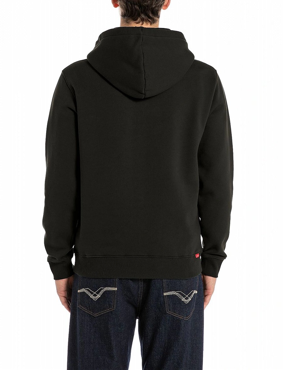 Replay - Jumper REGULAR RED LOGO - hoodies - black - 3