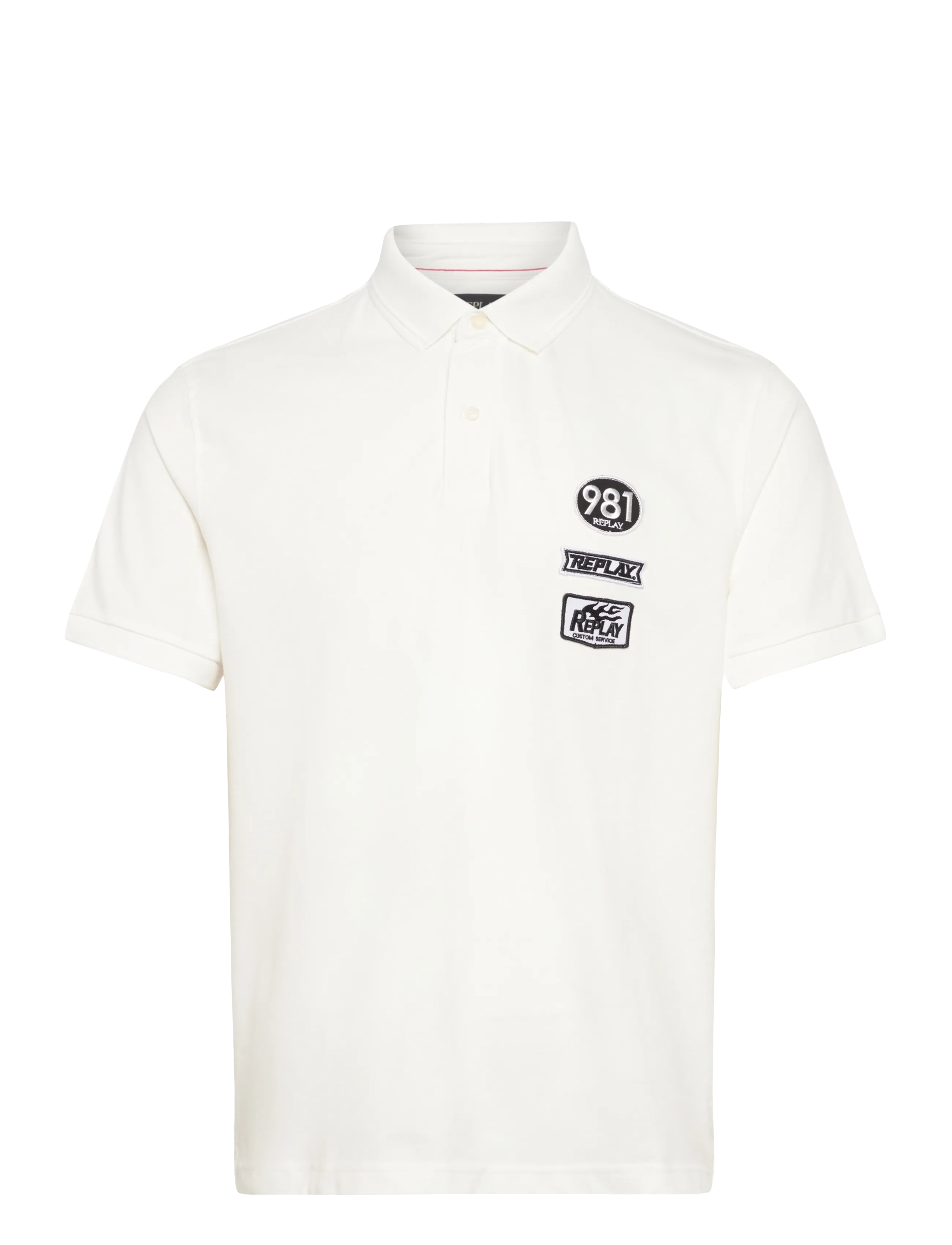 Replay Polo REGULAR  PIQUETNATURAL WHITE - Replay Men - WHITE / black