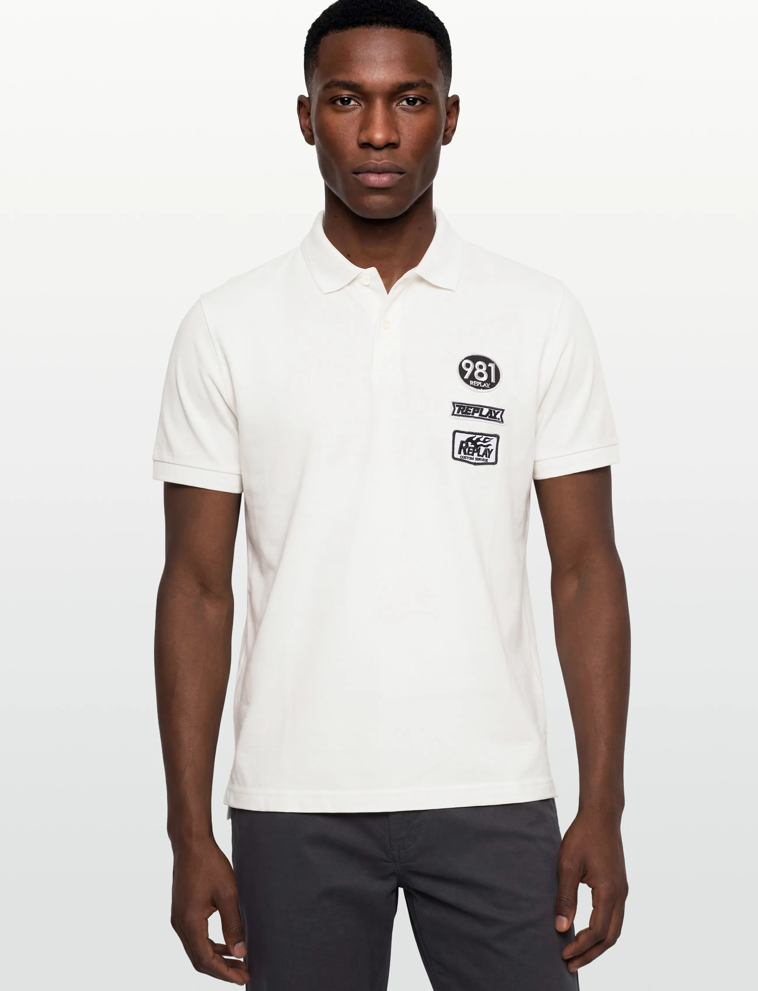 Replay - Polo REGULAR  PIQUETNATURAL WHITE - kortærmede poloer - white - 3