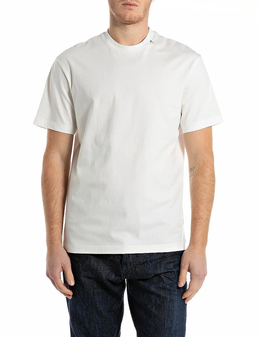 Replay - T-Shirt RELAXED - kurzärmelige t-shirts - white - 0