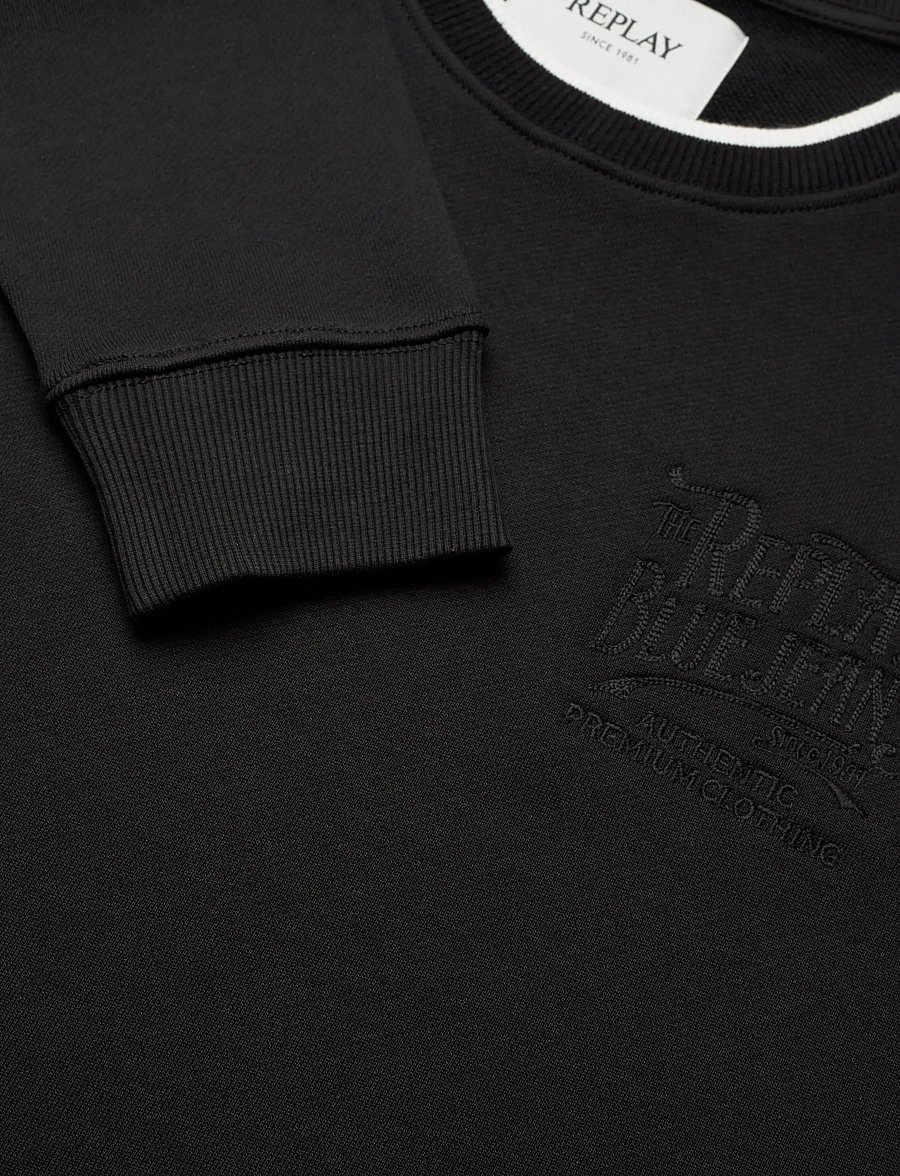 Replay - Jumper REGULAR FLEECE TOBACCO - sweatshirts - black - 4
