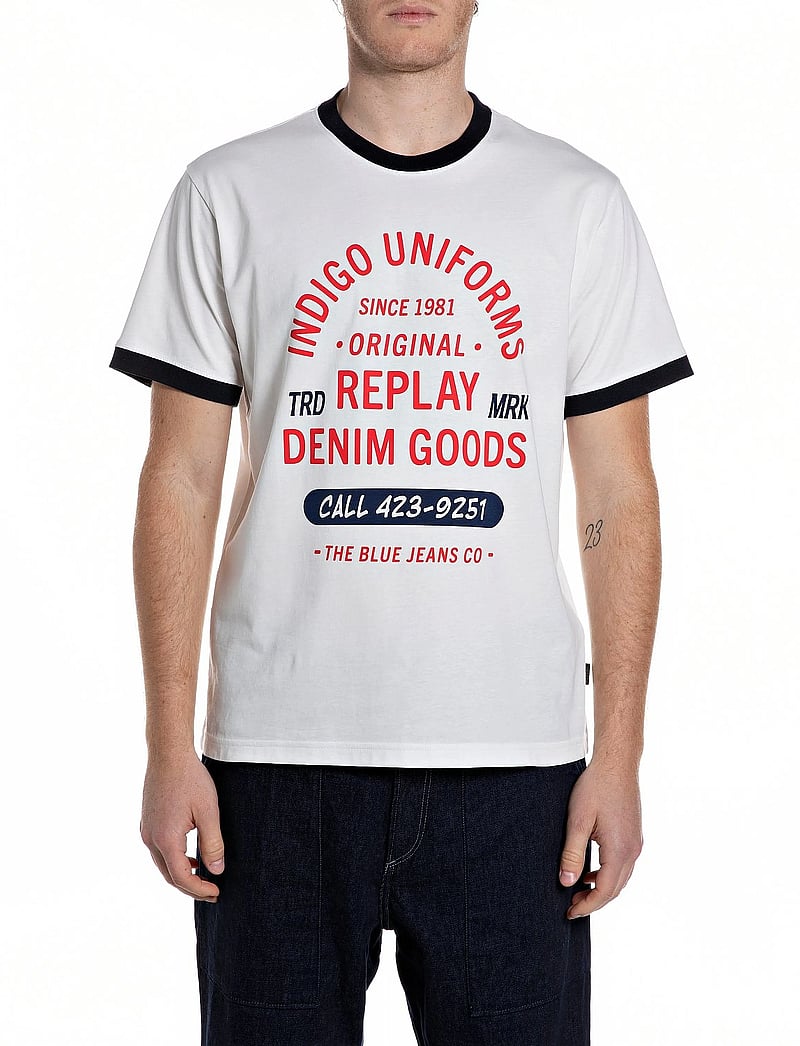 Replay - T-Shirt REGULAR - kortärmade t-shirts - white - 0