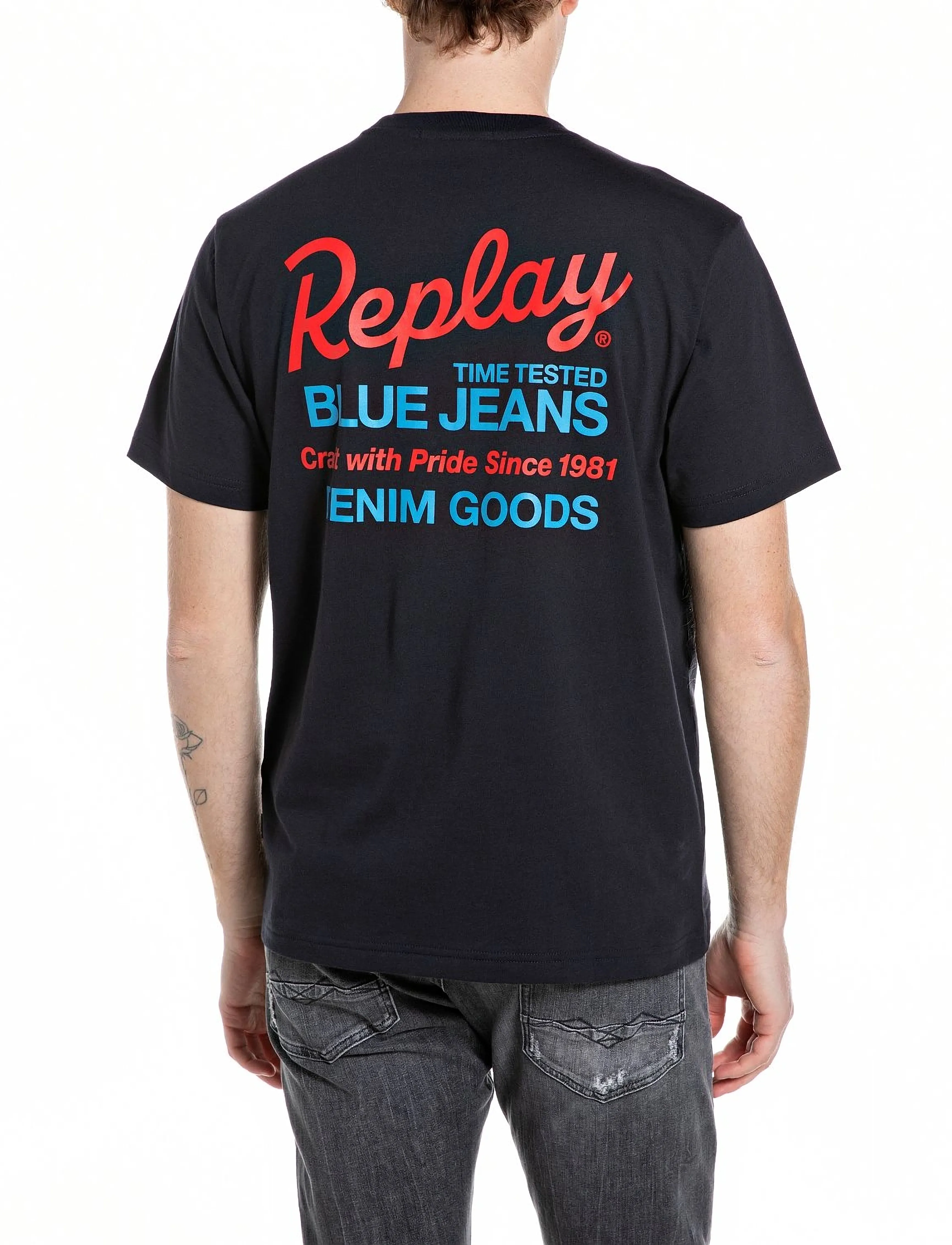 Replay - T-Shirt REGULAR - zemākās cenas - navy - 3