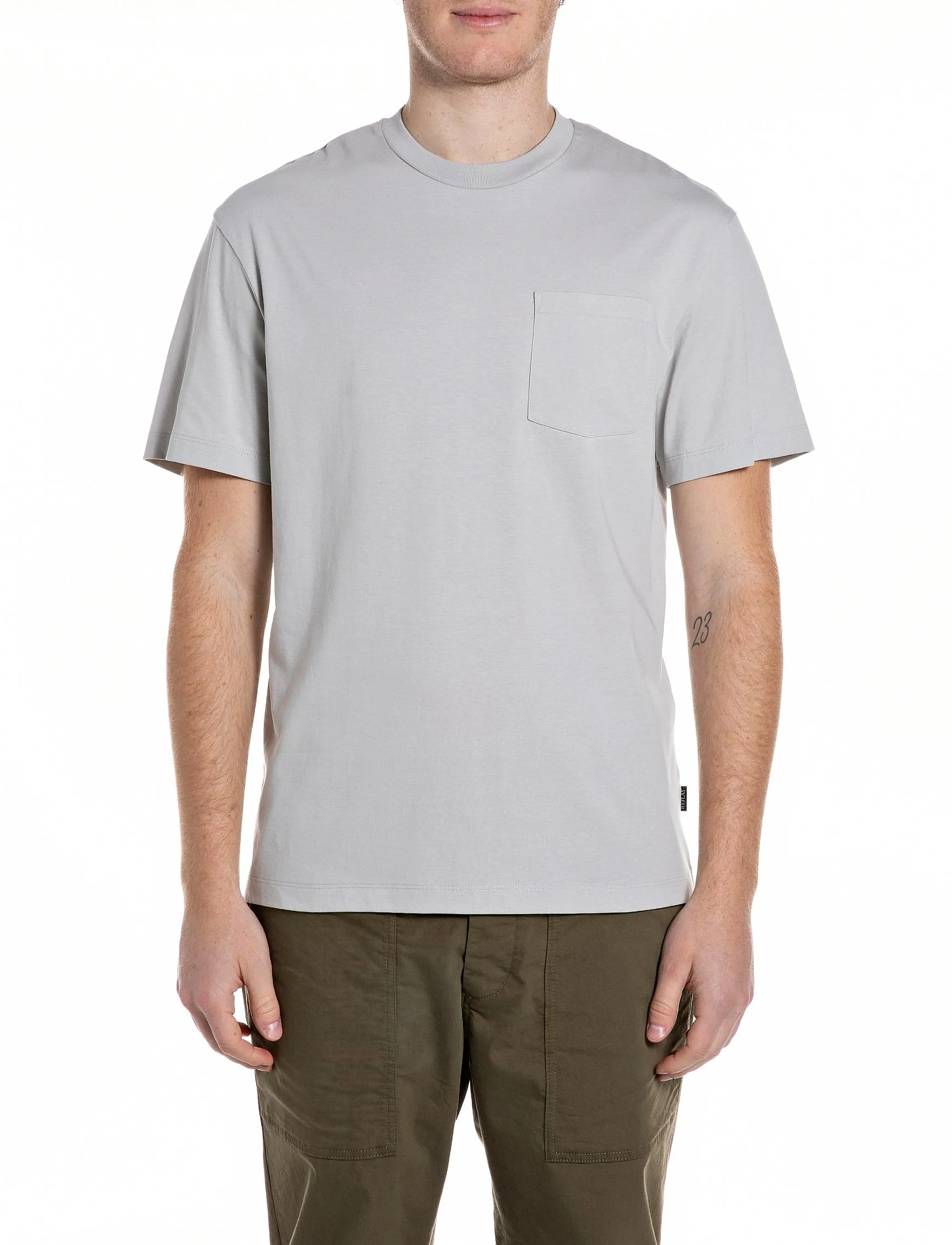 Replay T-Shirt RELAXED - T-Shirts - GREY / cream