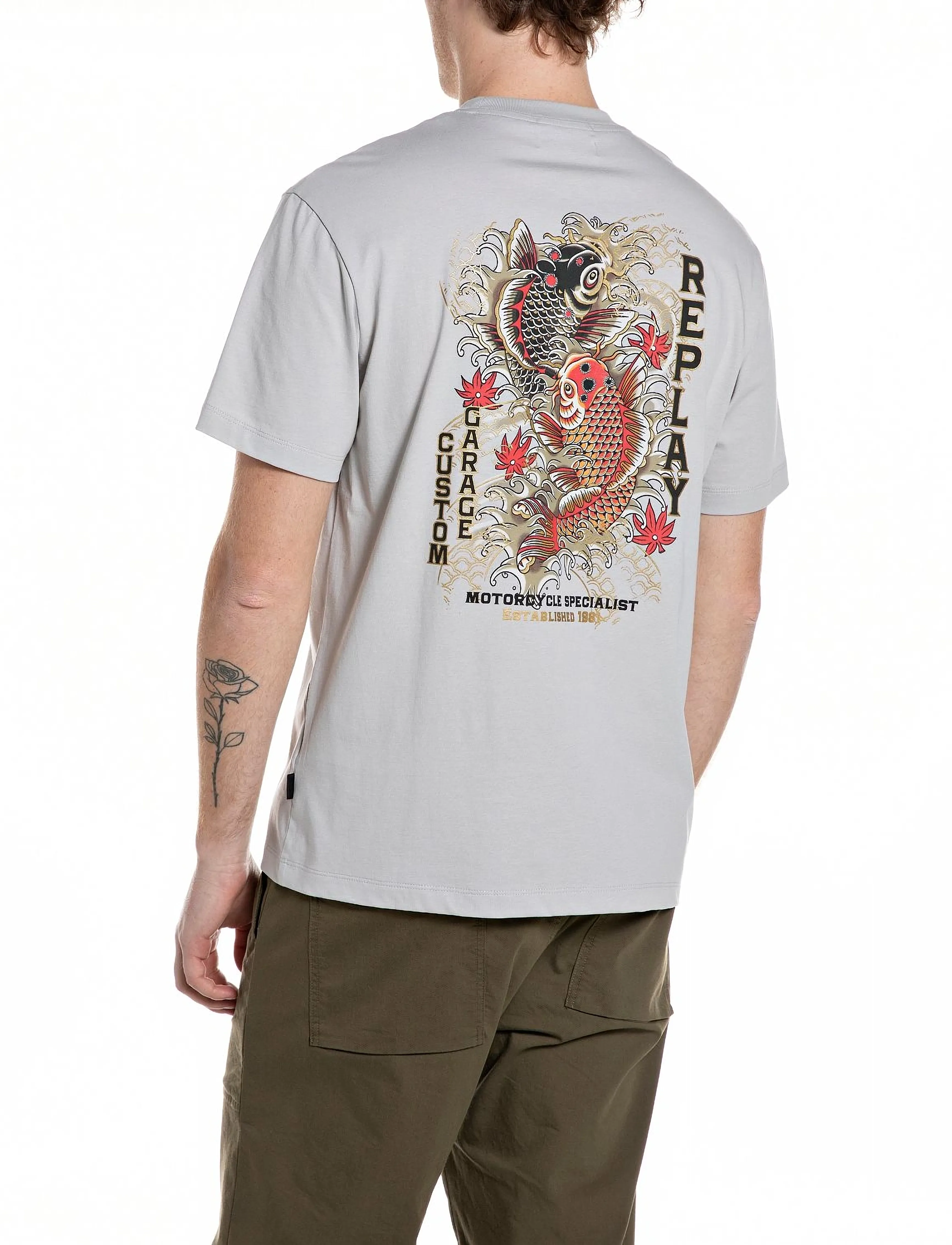 Replay - T-Shirt RELAXED - short-sleeved t-shirts - grey - 3
