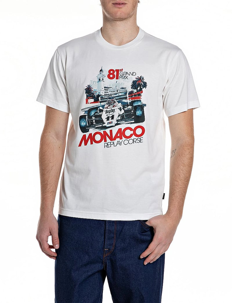 Replay - T-Shirt REGULAR - kortärmade t-shirts - white - 0