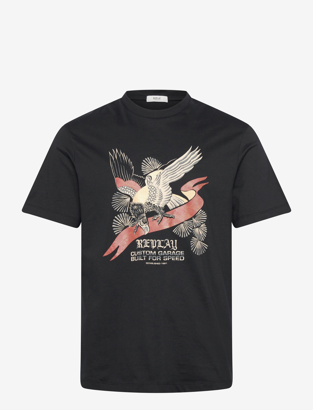 Replay - T-Shirt RELAXED - kortærmede t-shirts - black - 1