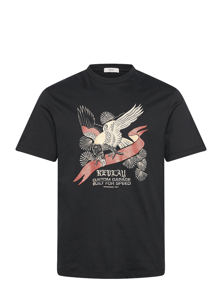 Replay - T-Shirt RELAXED - kurzärmelige t-shirts - black - 1
