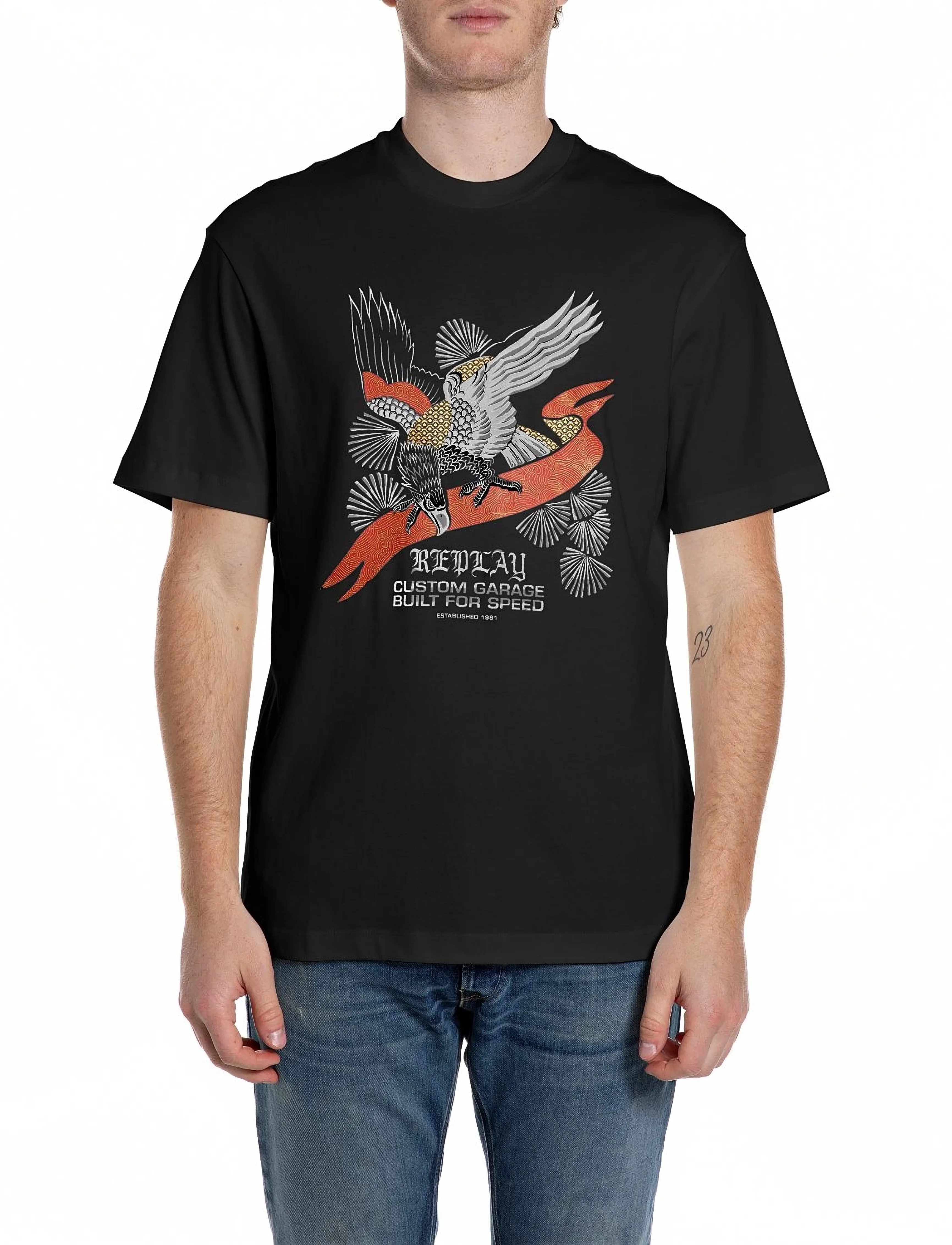 Replay T-Shirt RELAXED - Neuheiten - BLACK / black