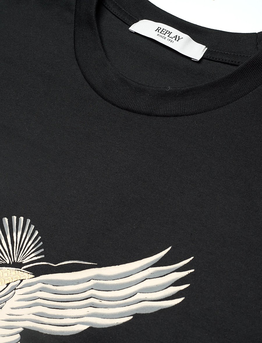 Replay - T-Shirt RELAXED - kurzärmelige t-shirts - black - 4