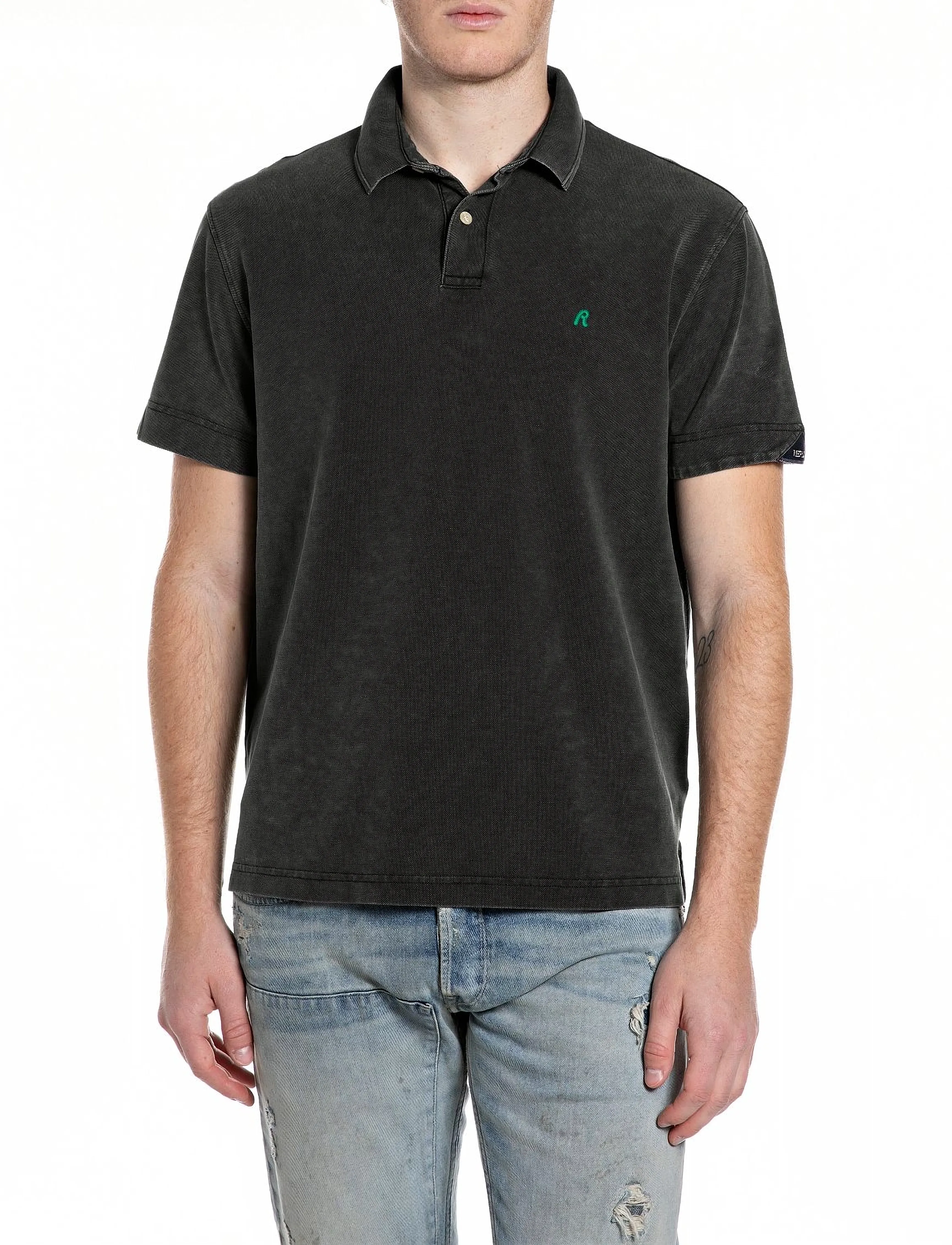 Replay Polo Regular, S, Polos, Schwarz - Short-sleeved, Männerswear