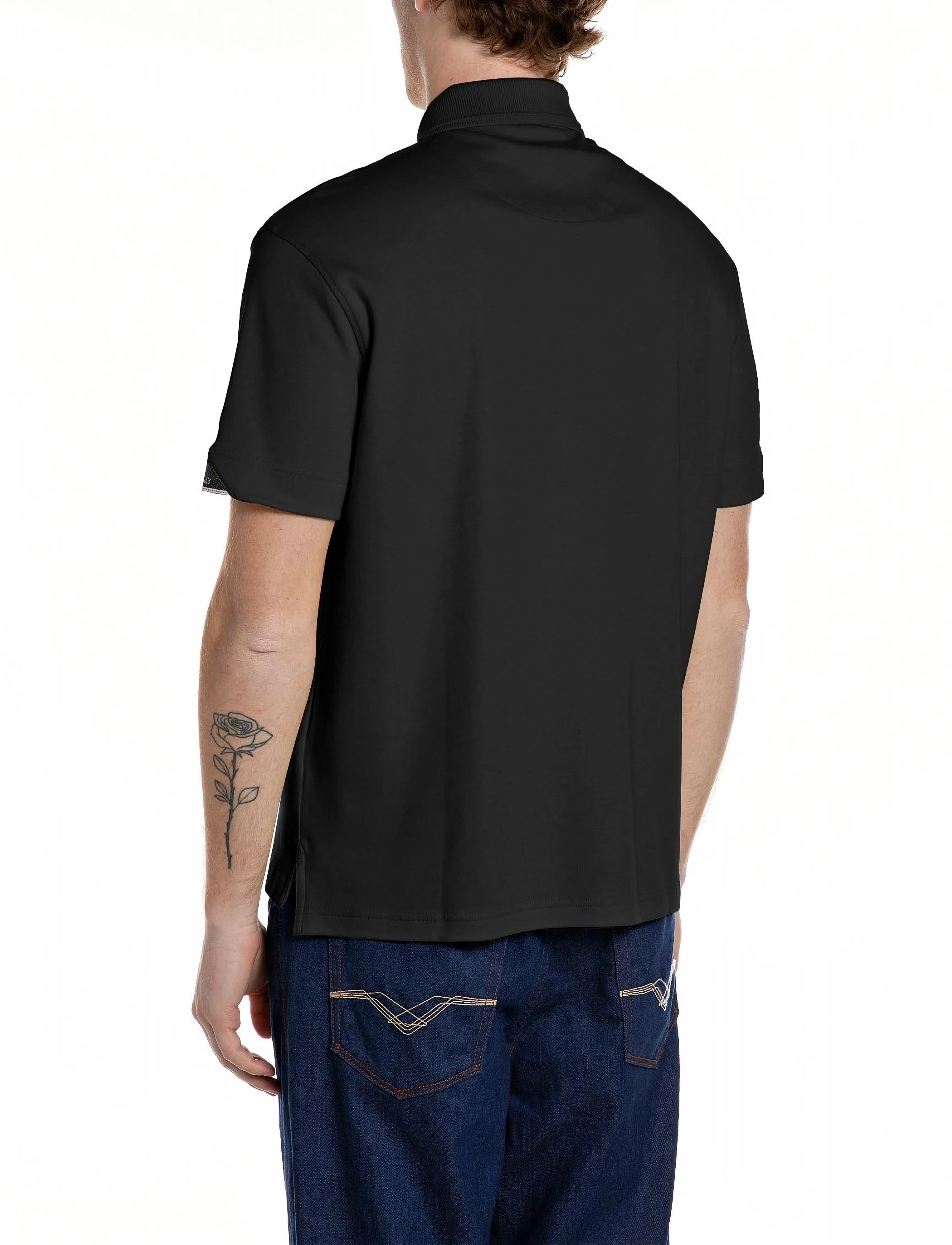 Replay - Polo REGULAR  JERSEY BLACK - polo krekli ar īsām piedurknēm - black - 3