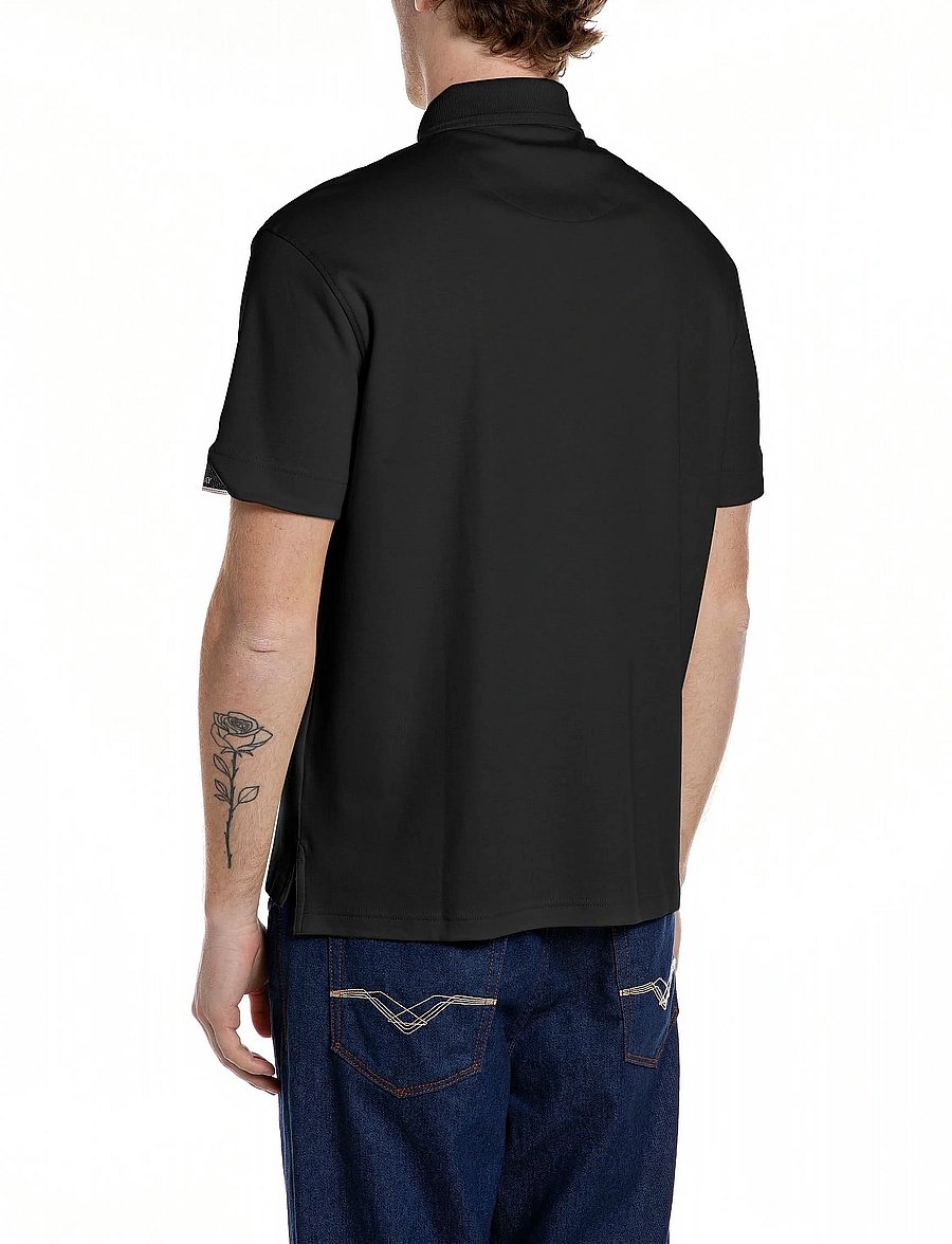 Replay - Polo REGULAR JERSEY BLACK - lühikeste varrukatega polod - black - 3