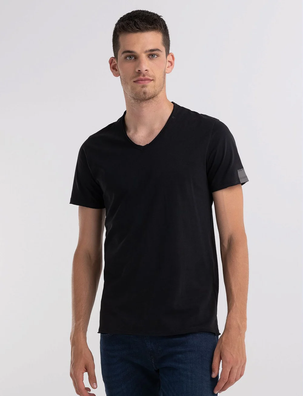 Replay - T-Shirt 0 - t-shirts med v-hals - black - 0