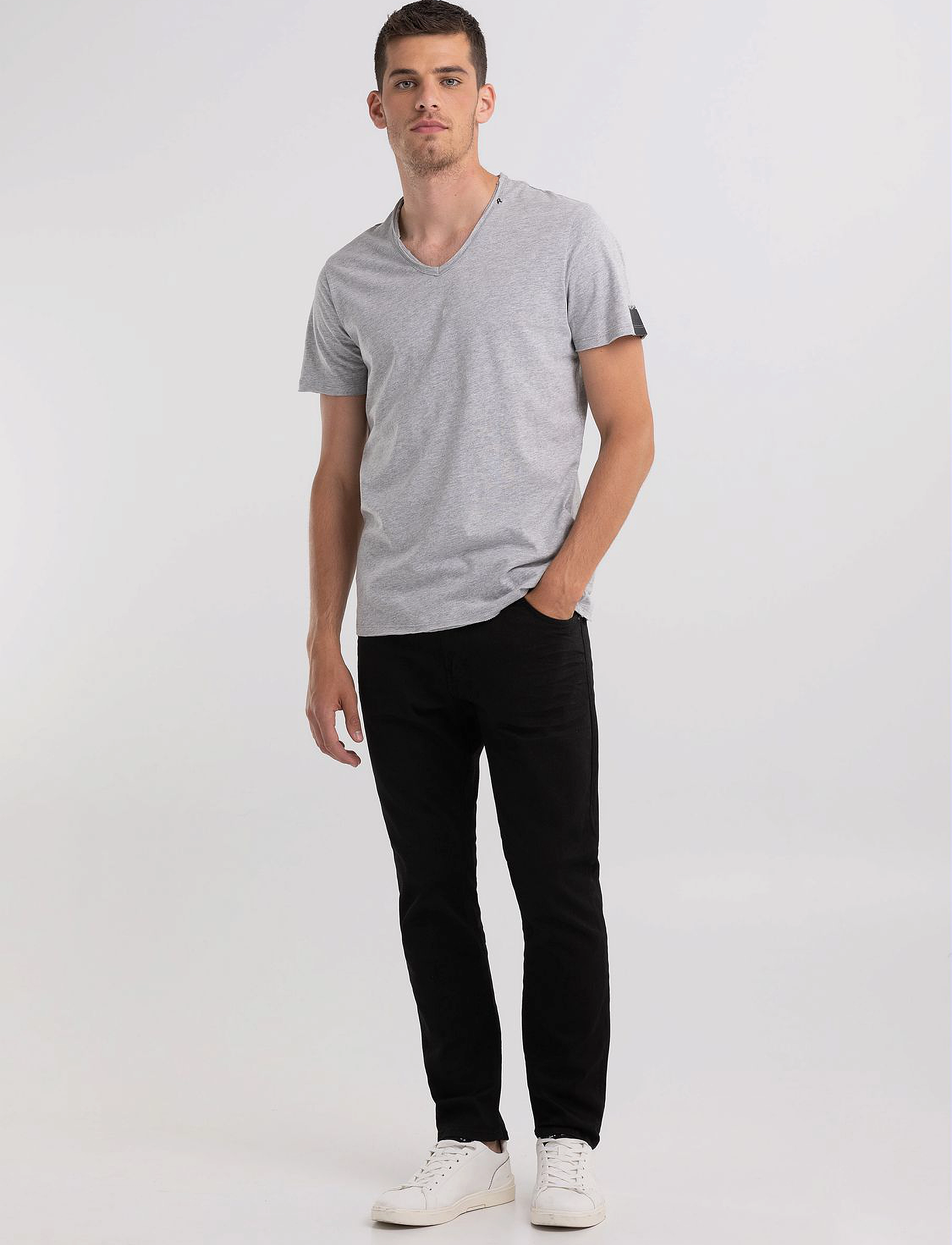 Replay - T-Shirt 0 - dark grey melange - 3