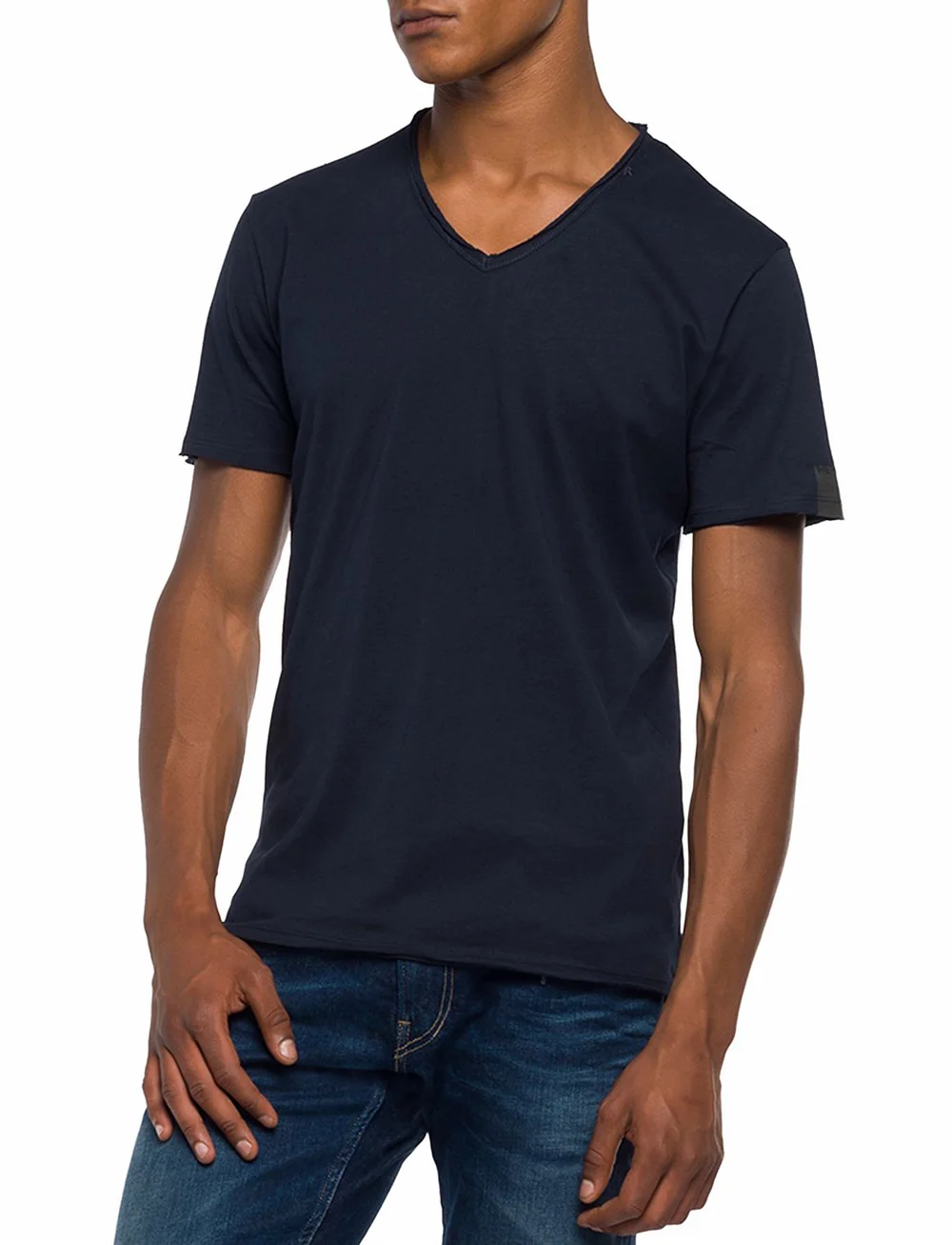 Replay - T-Shirt - v-kaelusega t-särgid - midnight blue. - 0