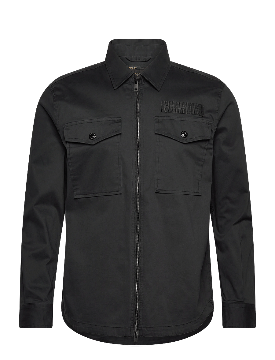 Replay - Shirt RELAXED REGULAR - overshirts - black - 0