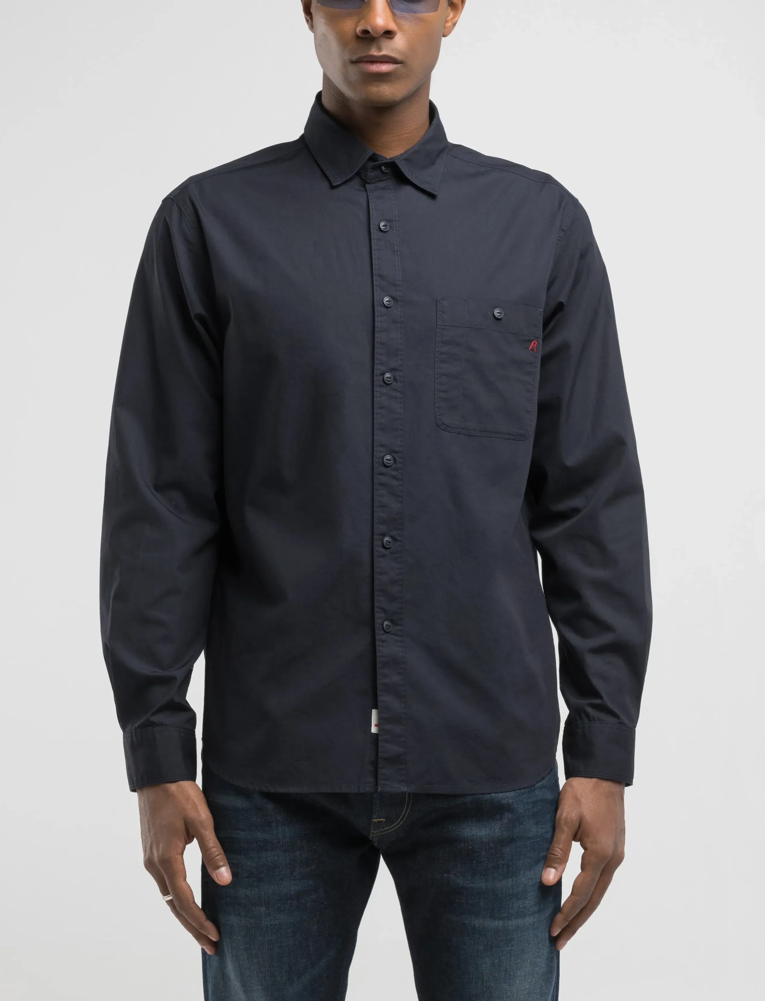 Replay REGULAR   POPELINE Shirt - Särgid - BLUE / blue