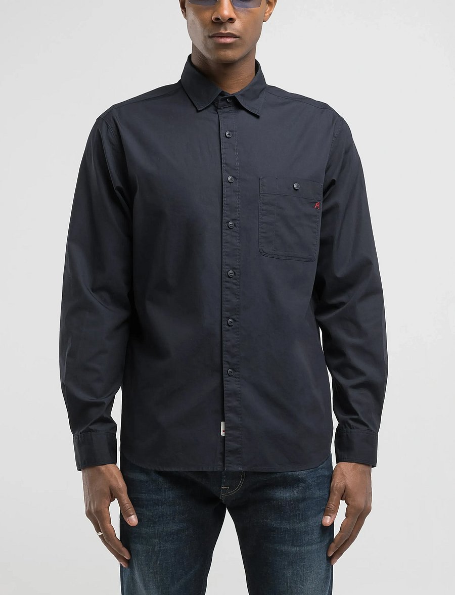 Replay - REGULAR POPELINE Shirt - vabaajasärgid - blue - 0