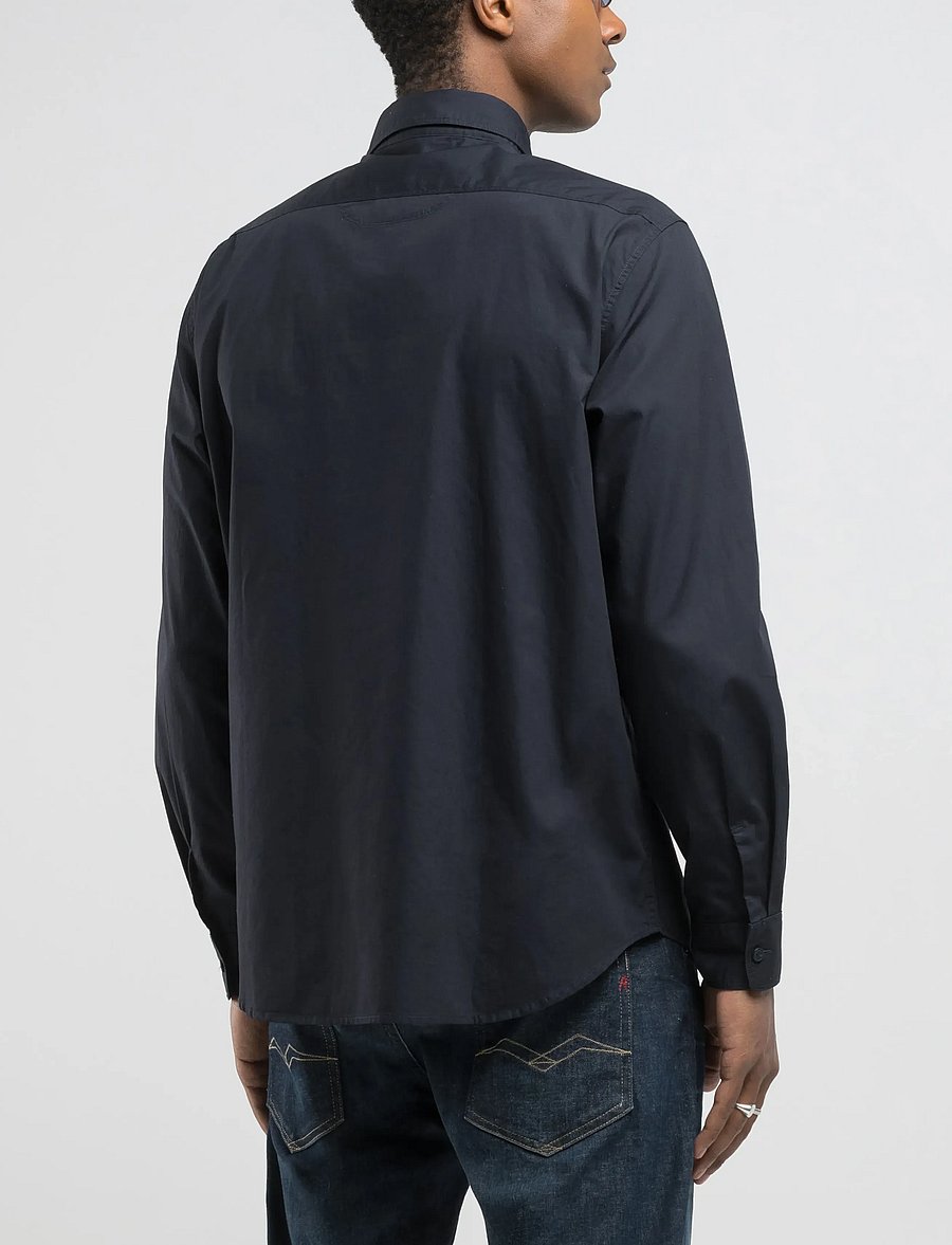 Replay - REGULAR POPELINE Shirt - vabaajasärgid - blue - 3