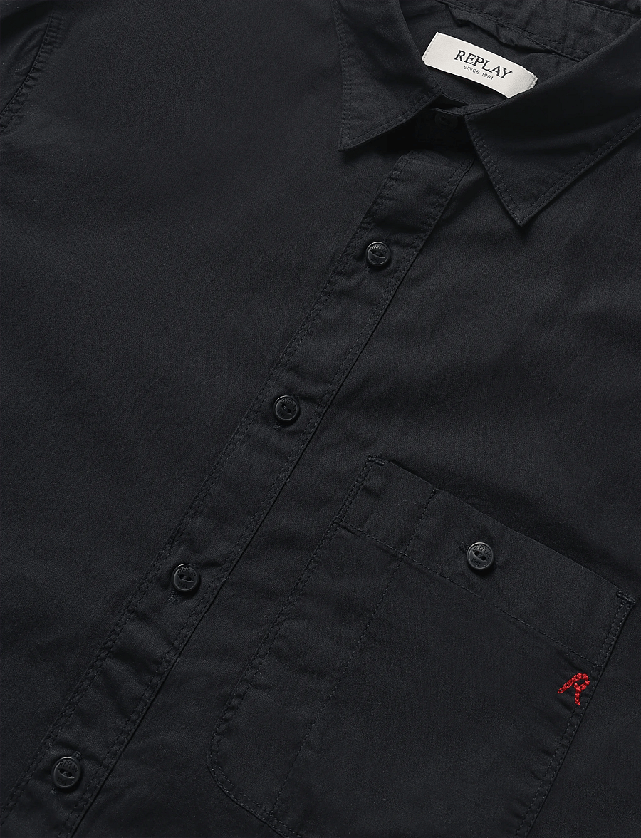 Replay - REGULAR POPELINE Shirt - vabaajasärgid - blue - 5