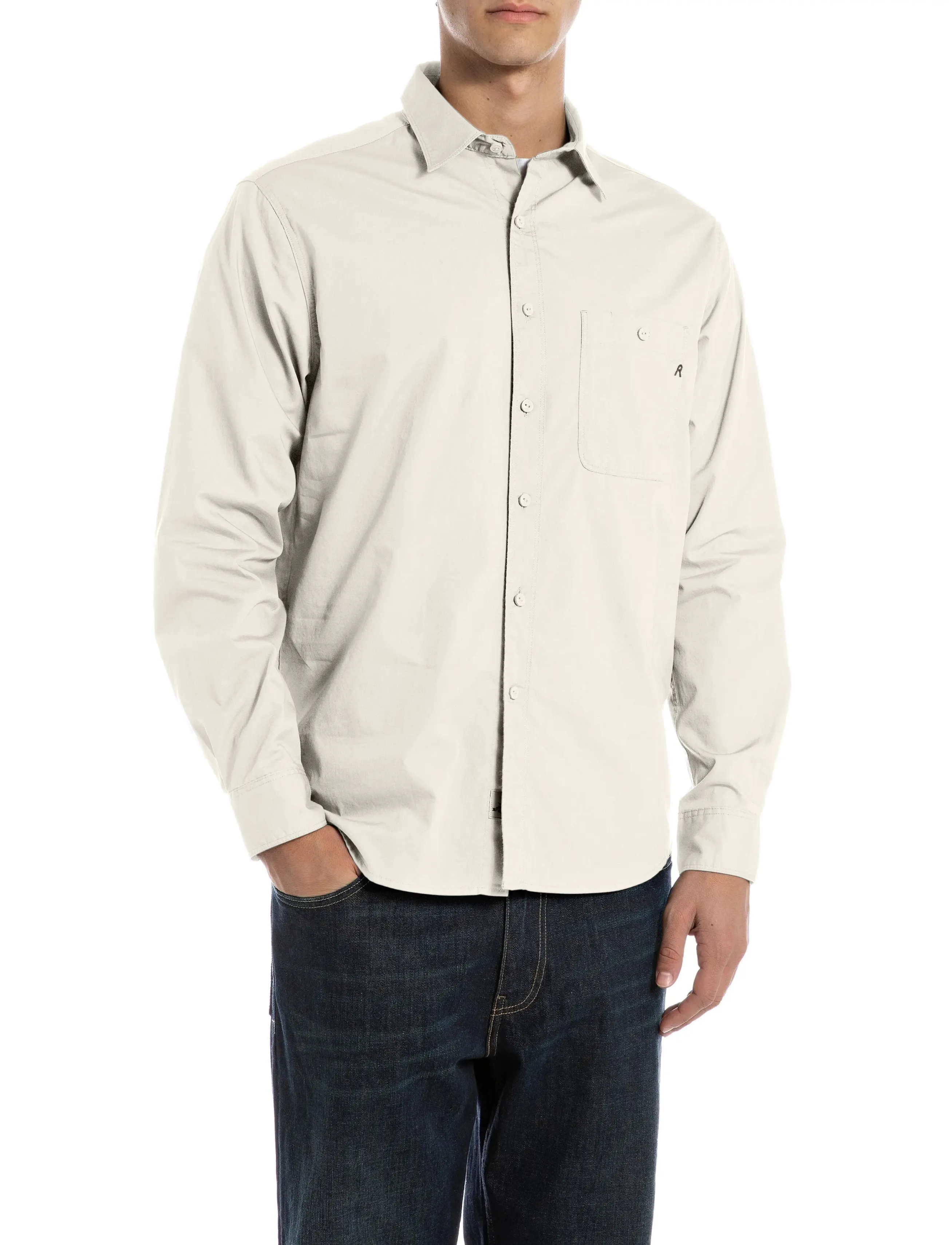 Replay - REGULAR   POPELINE Shirt - casual hemden - white - 0