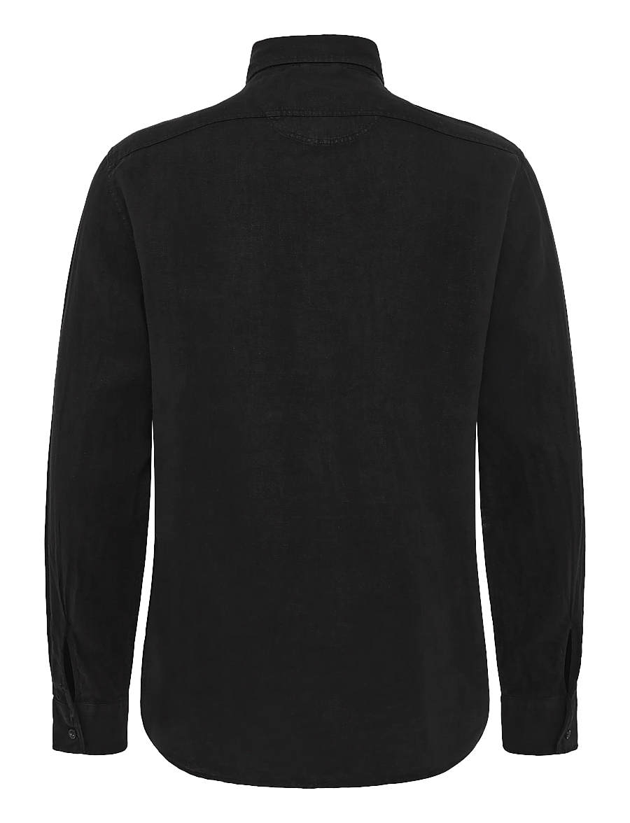 Replay - REGULAR LINEN Shirt - freizeithemden - black - 2