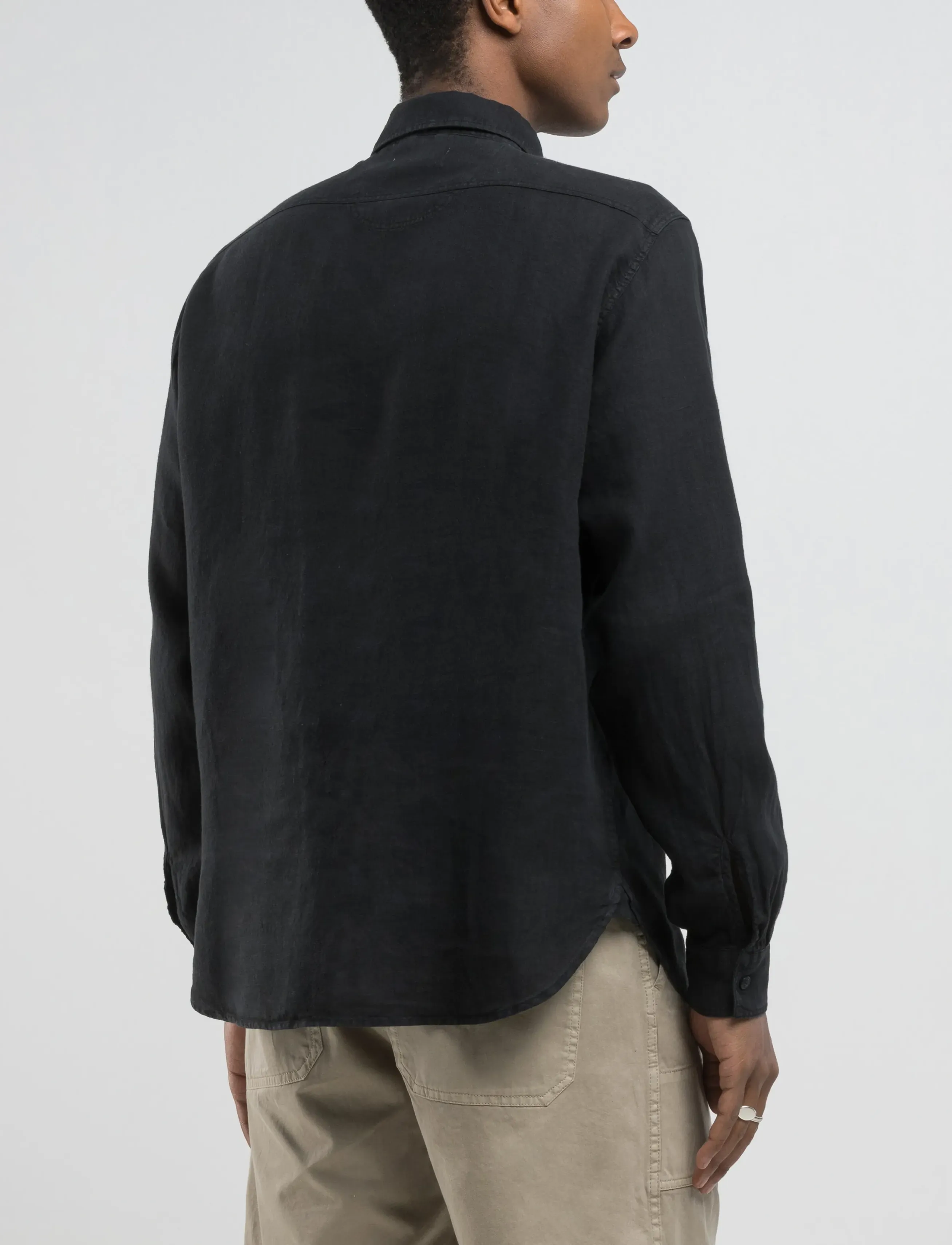Replay - REGULAR   LINEN Shirt - freizeithemden - black - 3