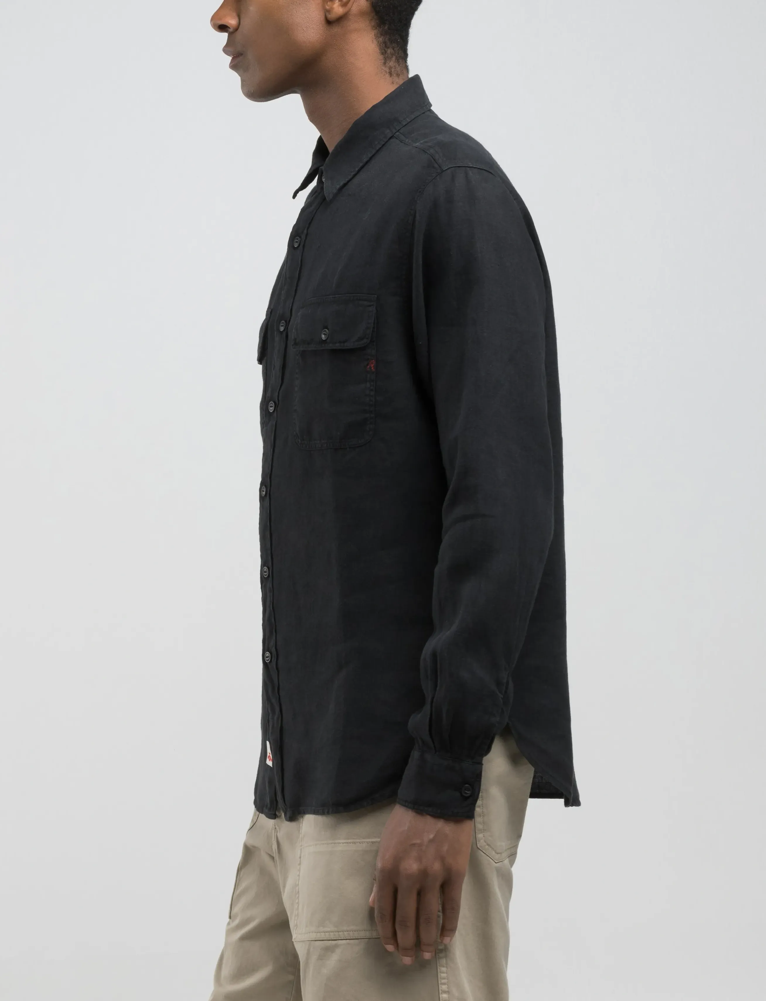 Replay - REGULAR   LINEN Shirt - freizeithemden - black - 4