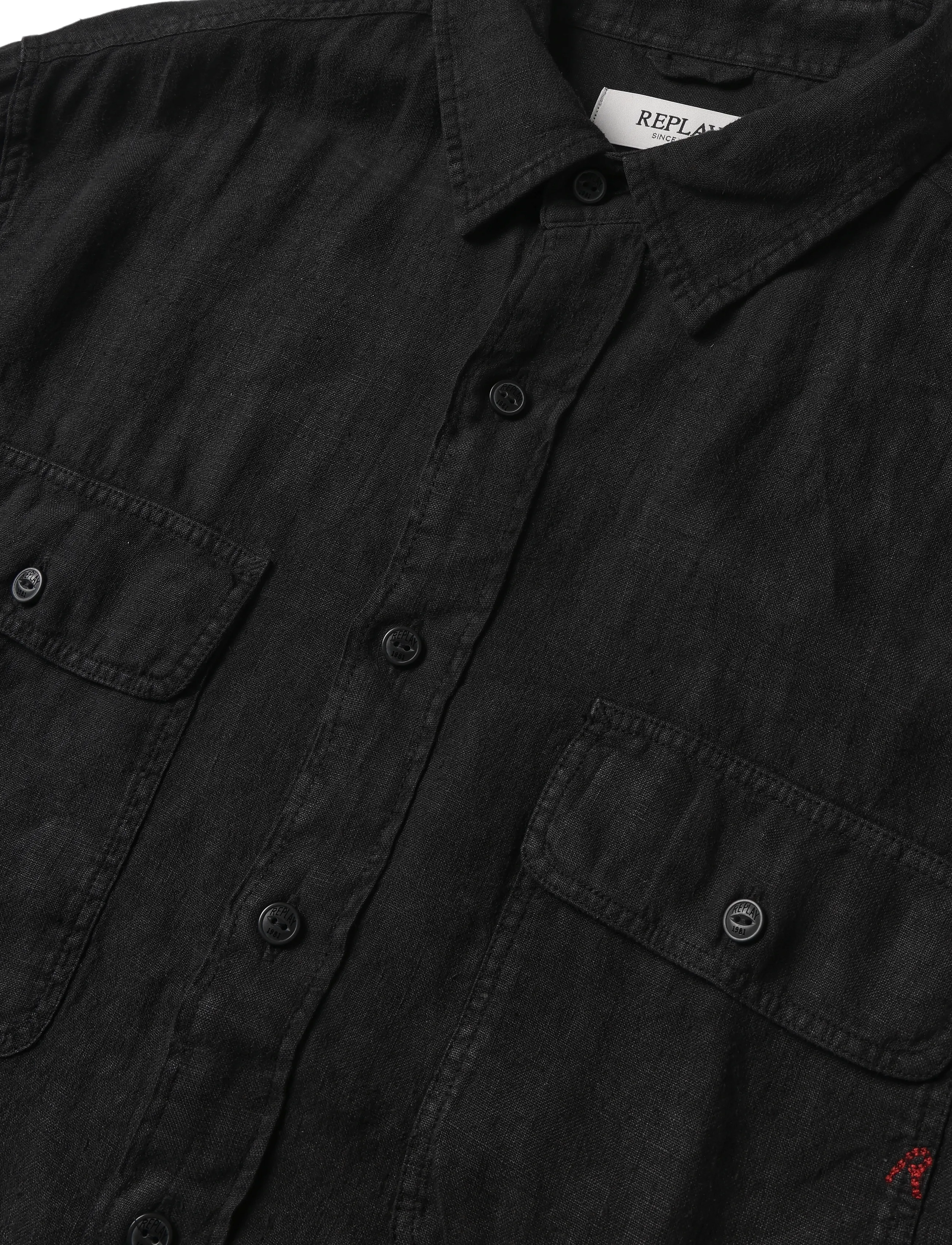 Replay - REGULAR   LINEN Shirt - freizeithemden - black - 5