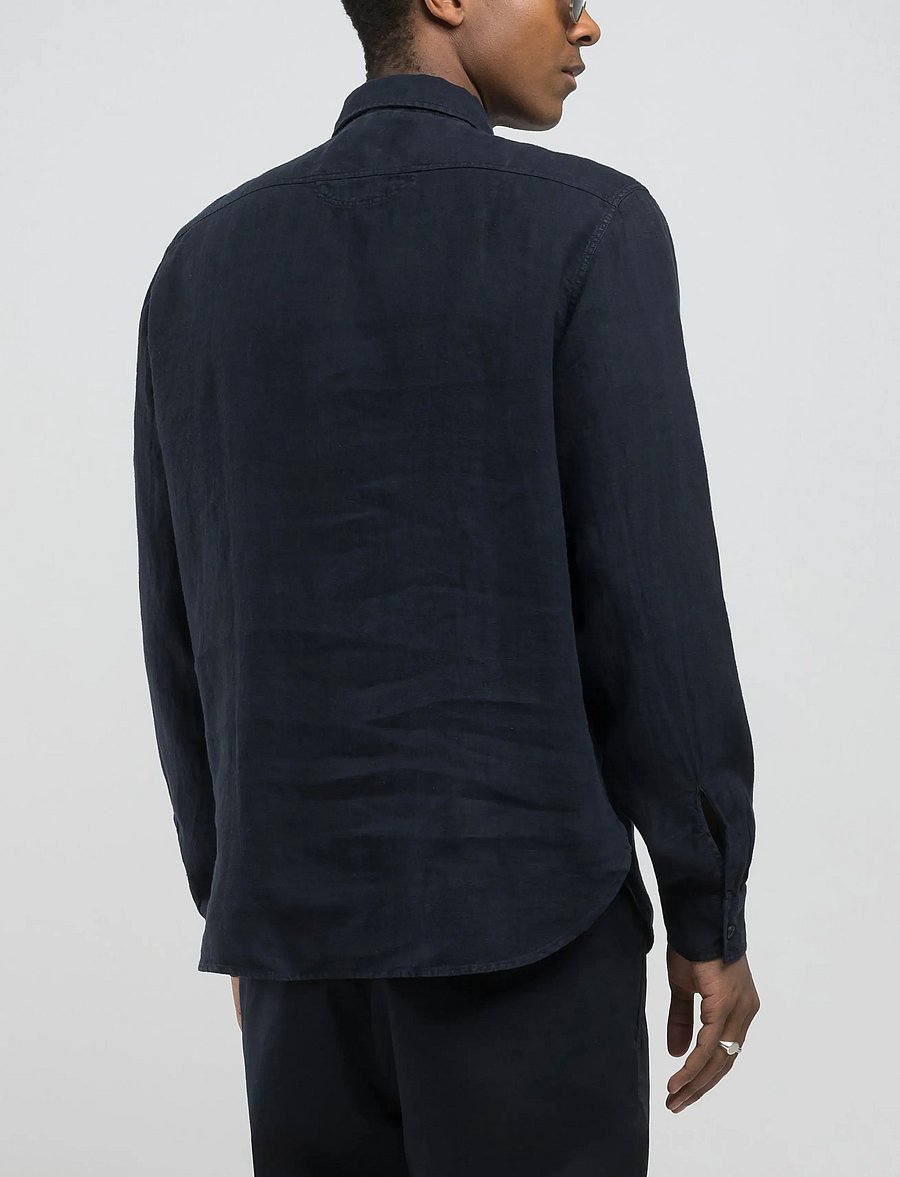 Replay - REGULAR LINEN Shirt - casual skjortor - blue - 3
