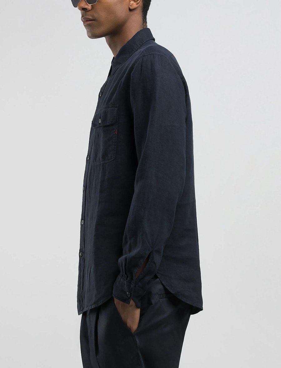 Replay - REGULAR LINEN Shirt - casual skjortor - blue - 4